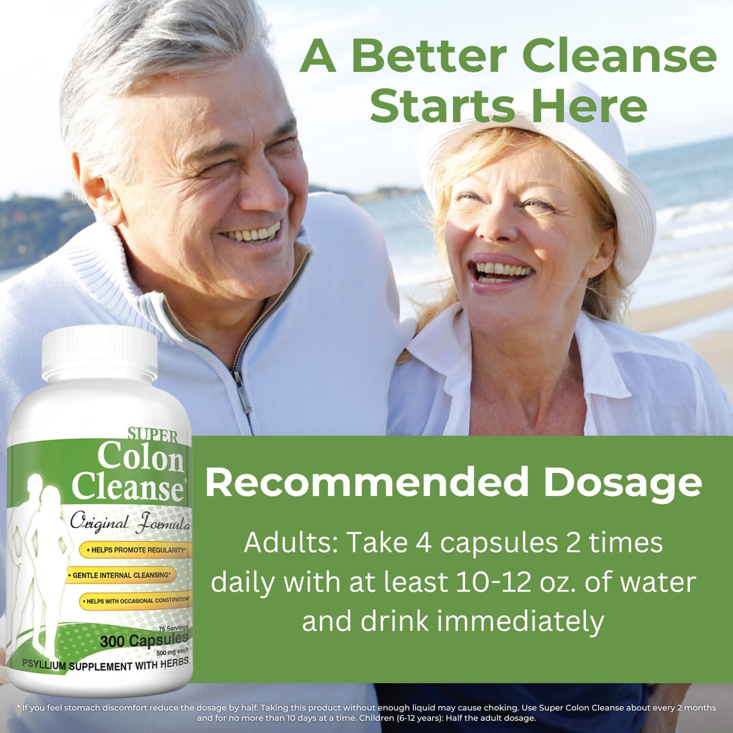 Health Plus Super Colon Cleanse Original Formula Capsules, 300 Count