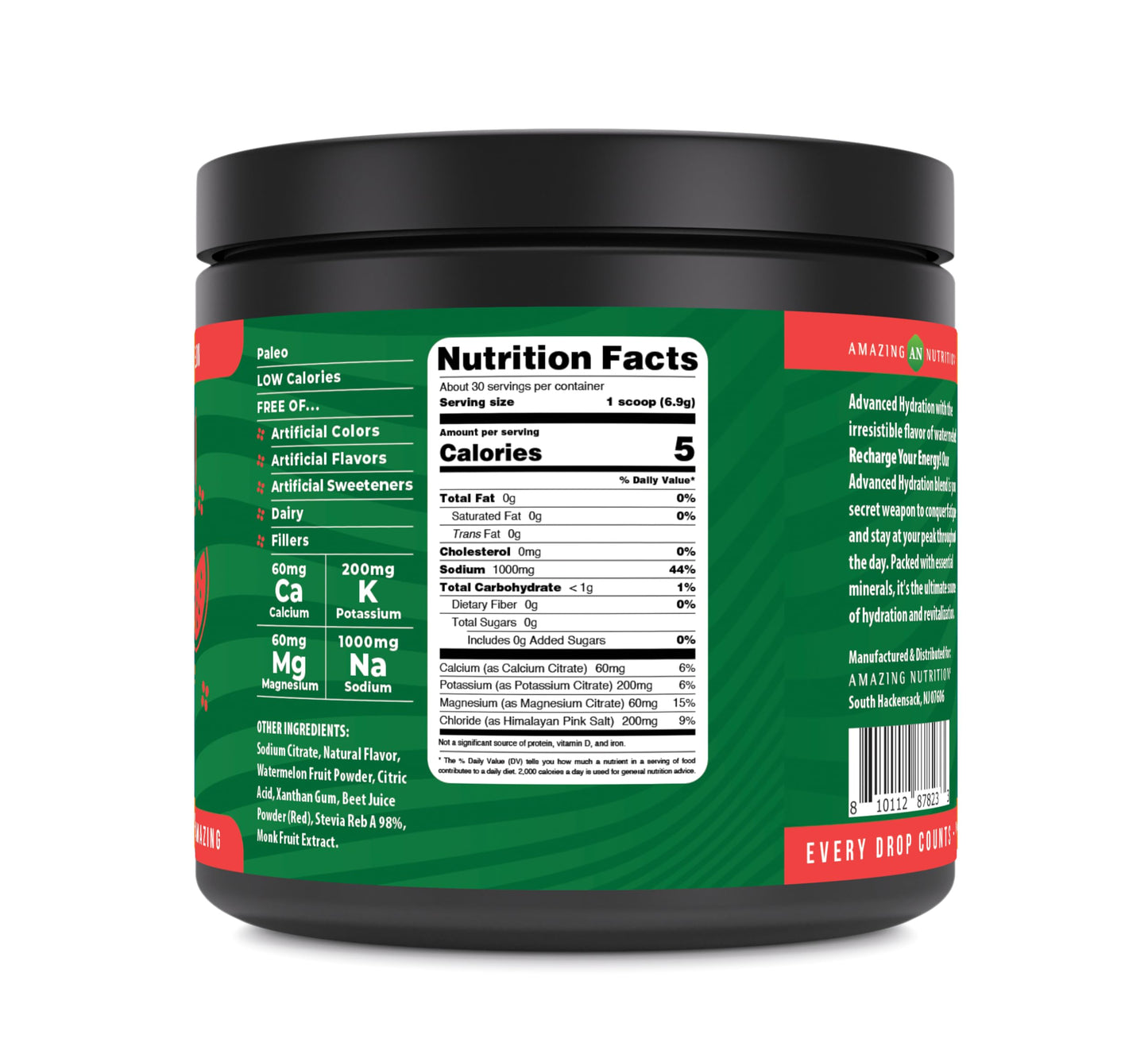Amazing Nutrition Advanced Hydration Electrolyte Powder 7.5 Ounce