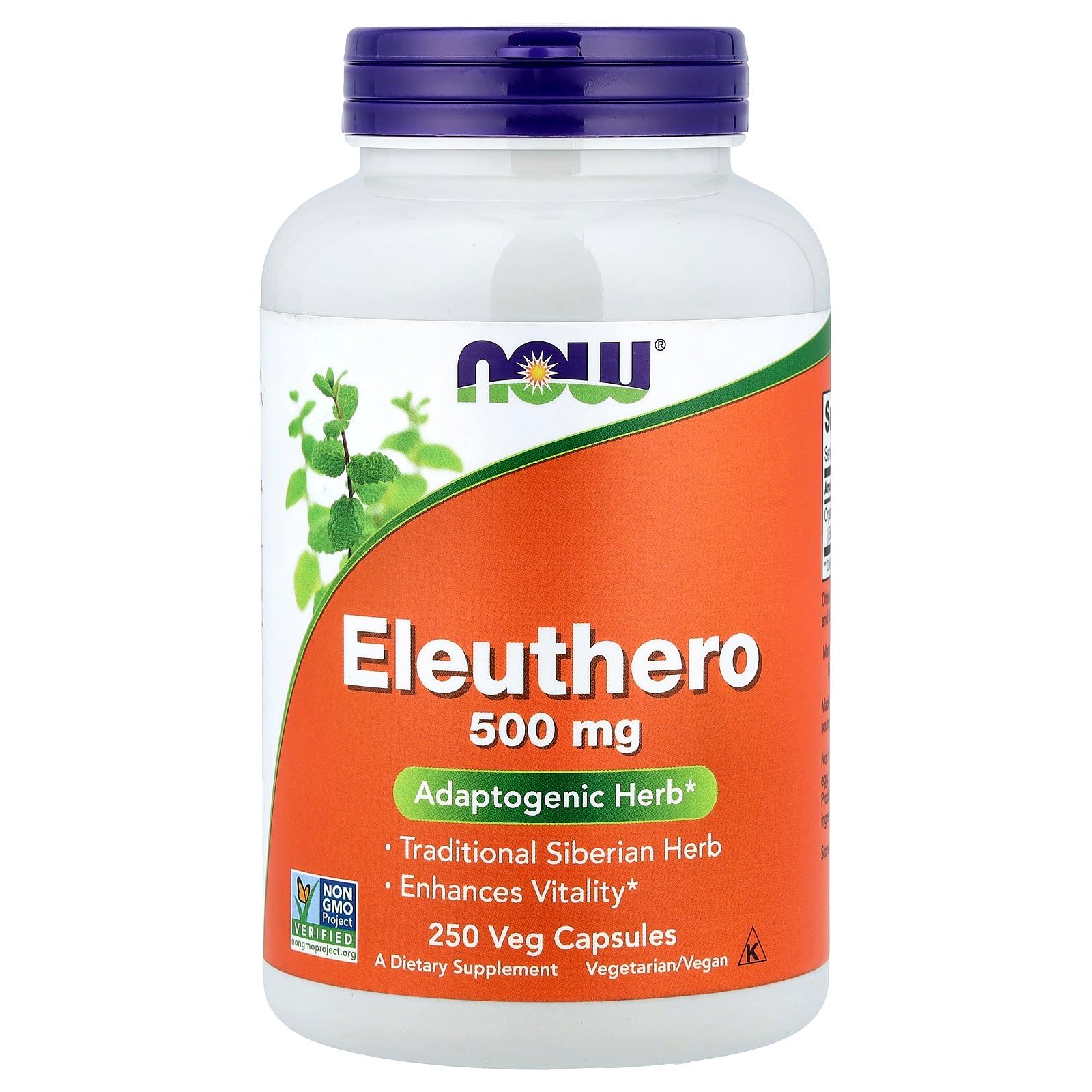 NOW Foods Eleuthero 500mg Capsule, 250 Capsules