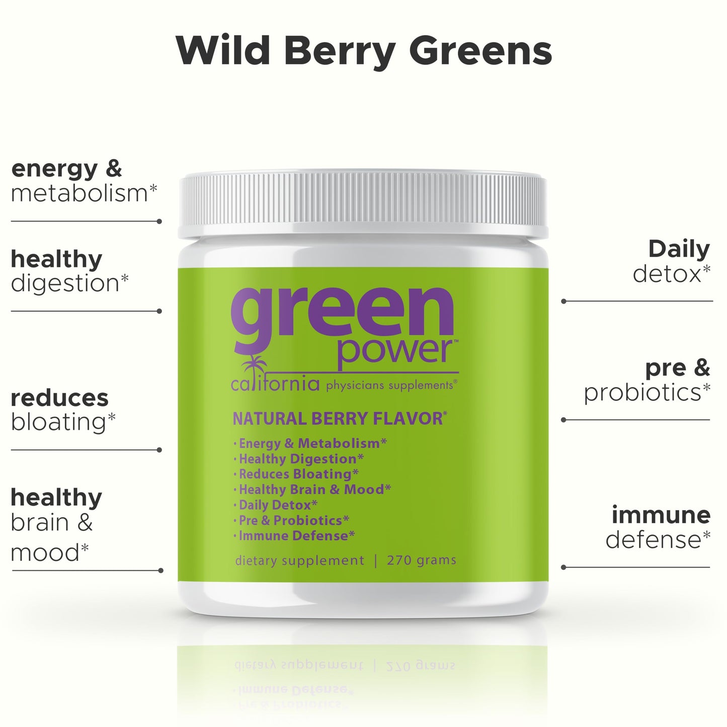 California Physicians Supplements Green Power Organic Superfood Greens Powder 9.52 Ounce