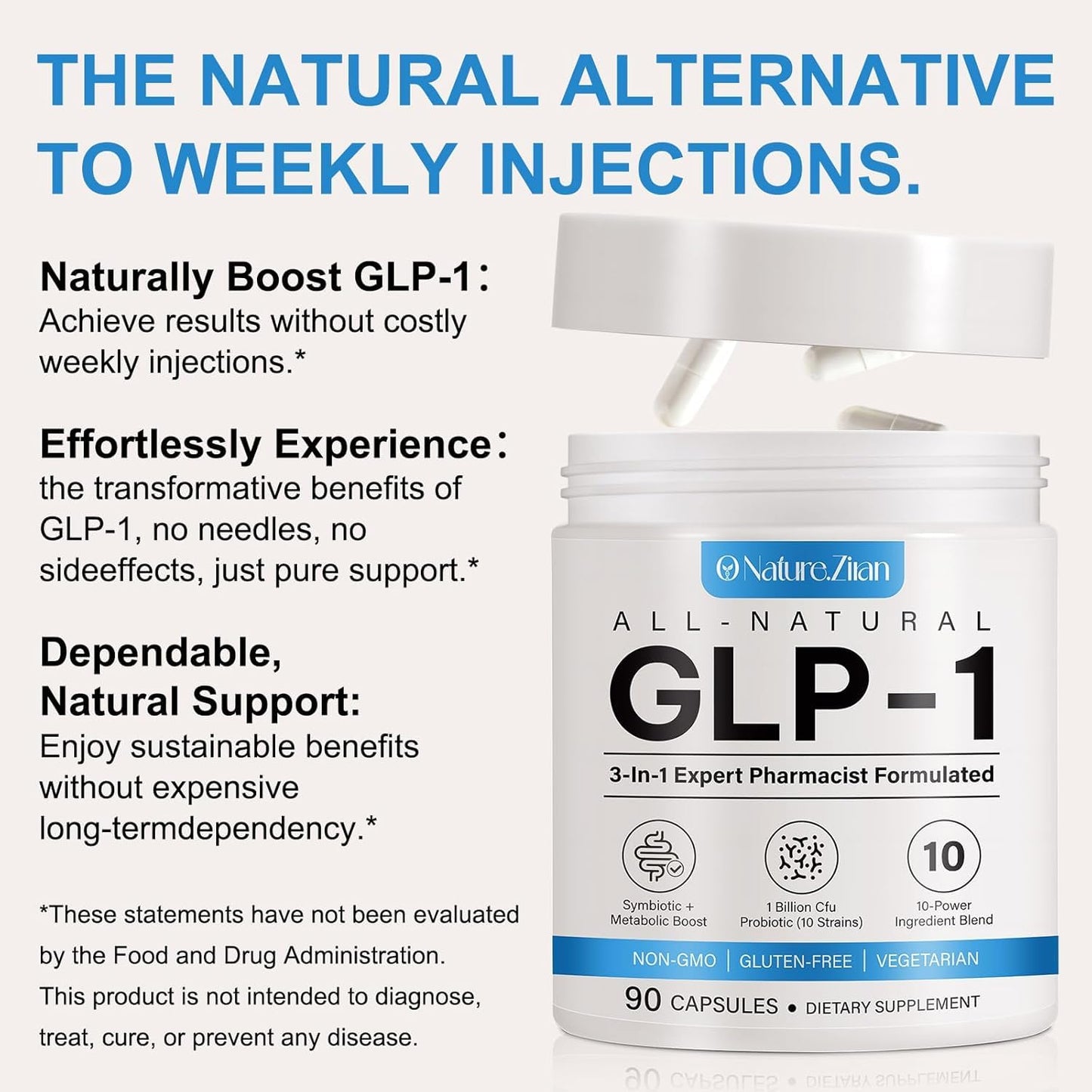 O NATURE . ZIRAN GLP-1 Weight Management Supplement for Women & Men Capsules, 90