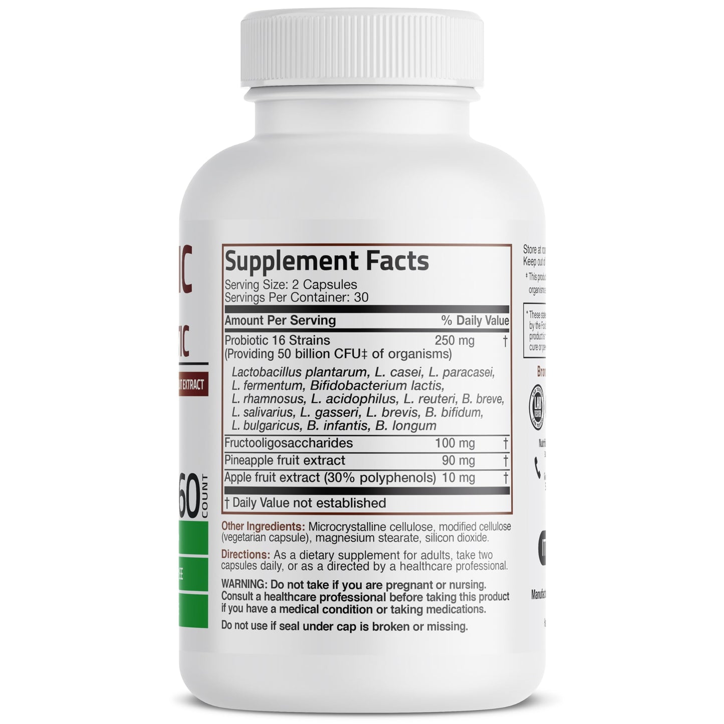 Bronson Probiotic 50 Billion CFU + Prebiotic, 60 Capsules
