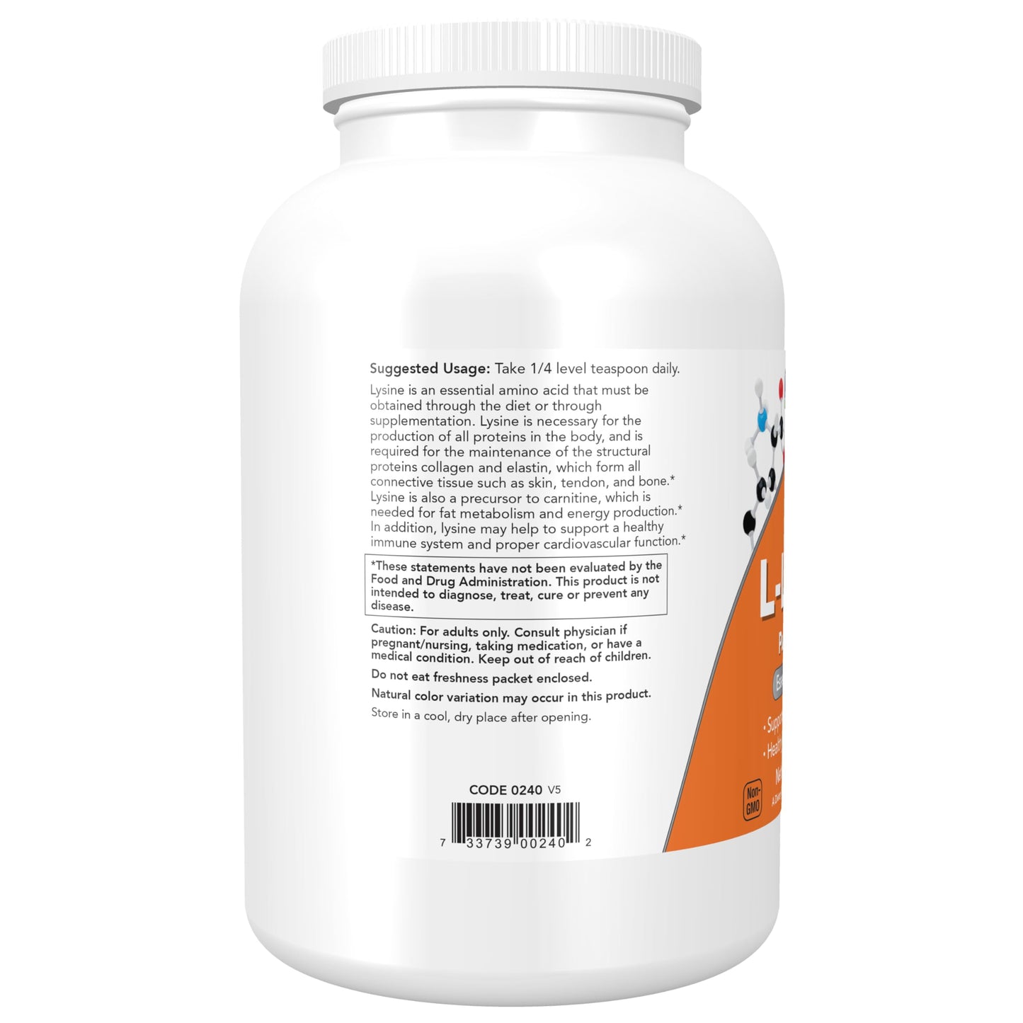 NOW Foods L-Lysine (L-Lysine Hydrochloride) Powder, Supports Collagen Synthesis*, Amino Acid, 1 Pound
