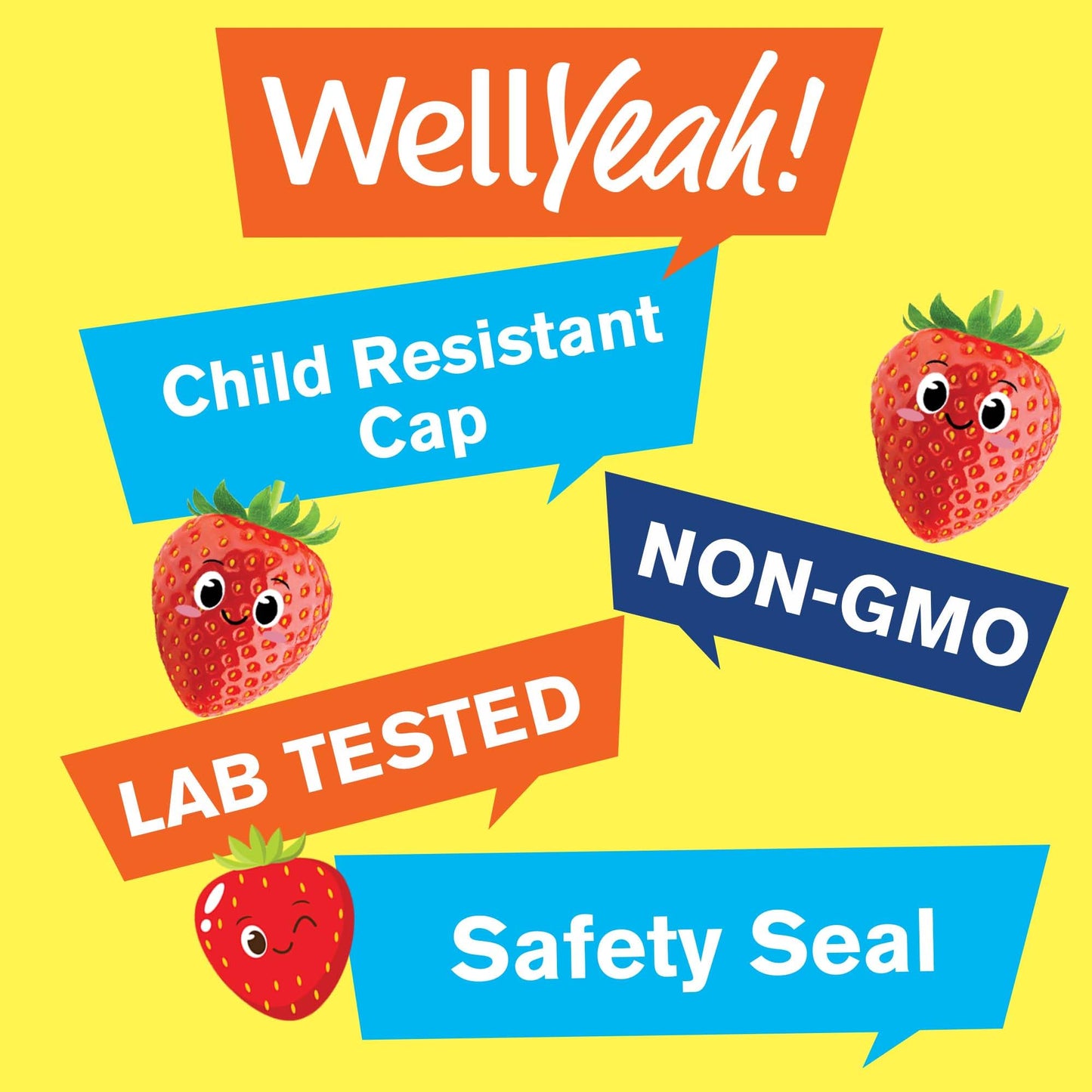 WellYeah Kids Vitamin B Complex Sugar Free Gummies 60 Count