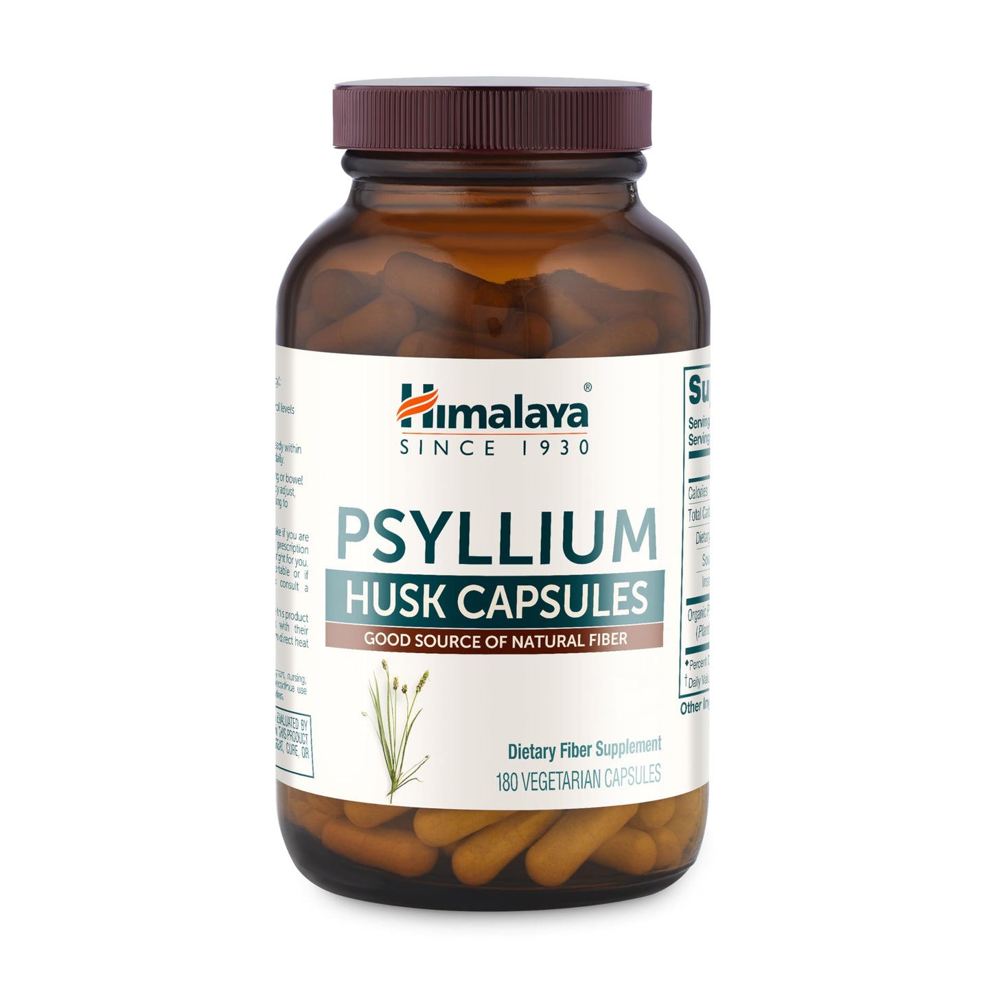 Himalaya Psyllium Husk Daily Fiber Supplement Capsule 180 Count