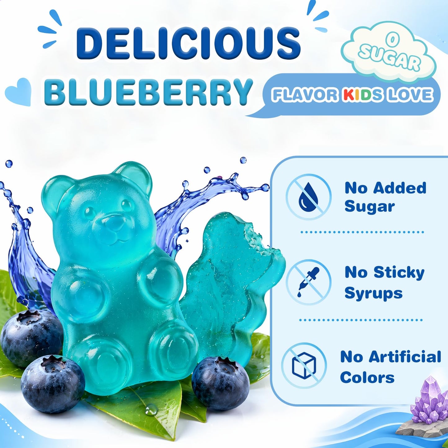 HFELIZ Zeolite Detox Gummies for Kids, Sugar-Free Cleanse Support, 60 Count