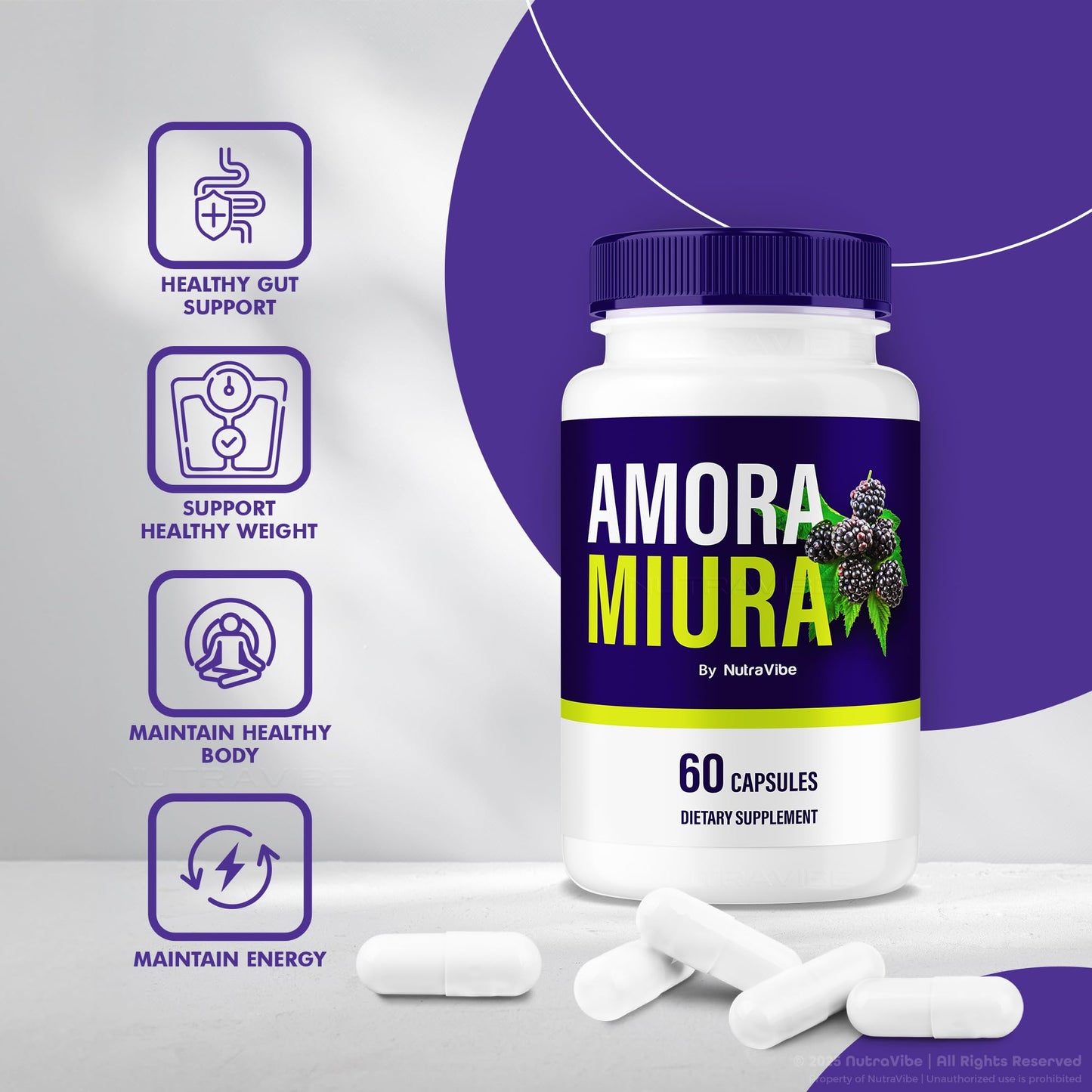 NutraVibe Amora Miura Metabolic Support Formula 120 Capsules