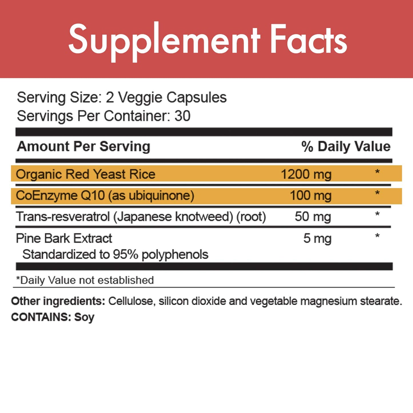 Stop Aging Now RED-Q10 Organic Red Yeast Rice with CoQ10 Capsule, 60 Count