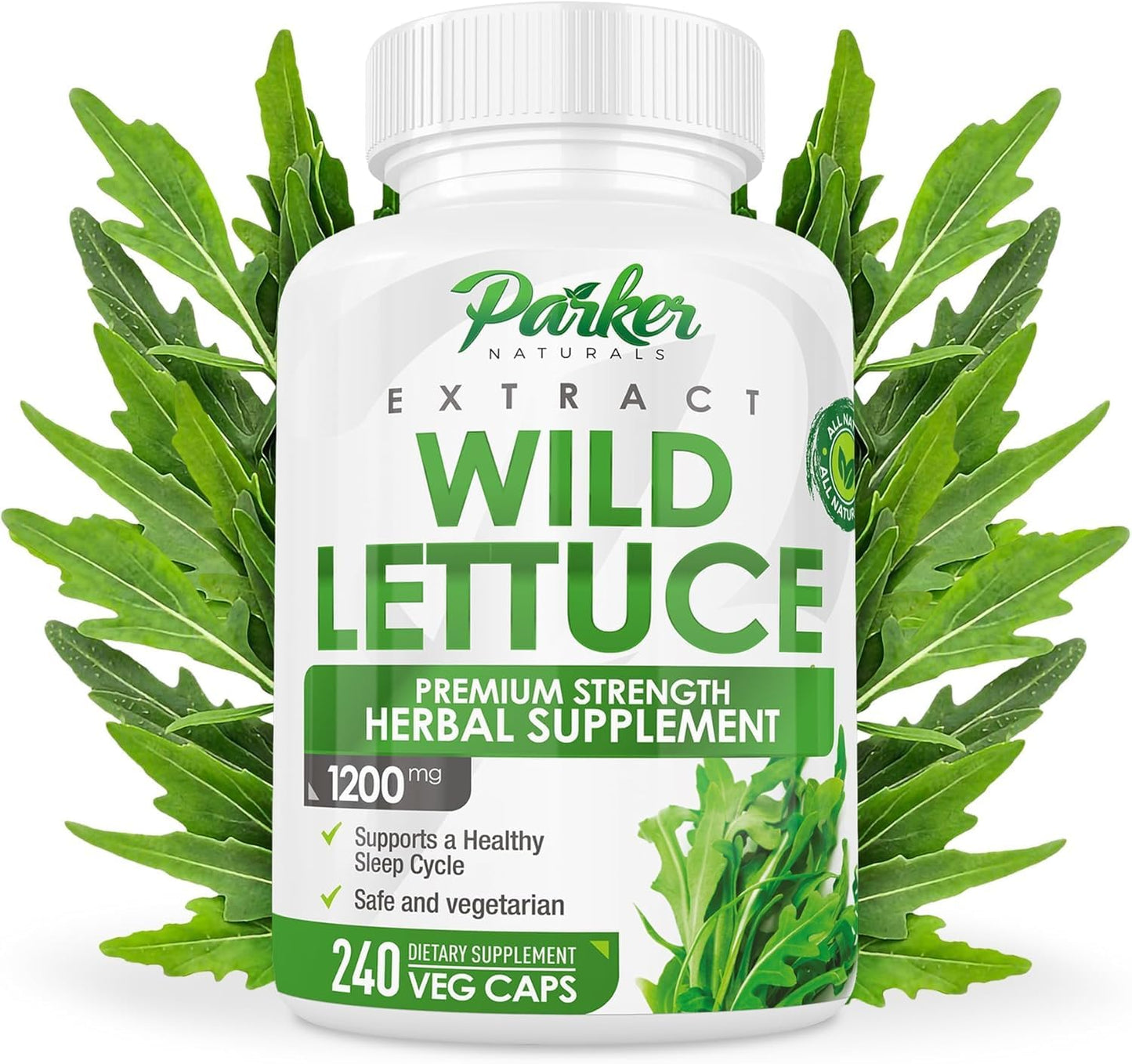 Parker Naturals Wild Lettuce Extract Herbal Sleep Supplement Capsules, 240 Count