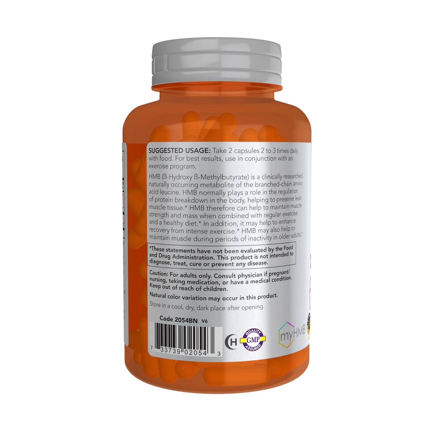 NOW Foods HMB (β-Hydroxy β-Methylbutyrate) 500 mg, Sports Recovery, 120 Veg Capsules