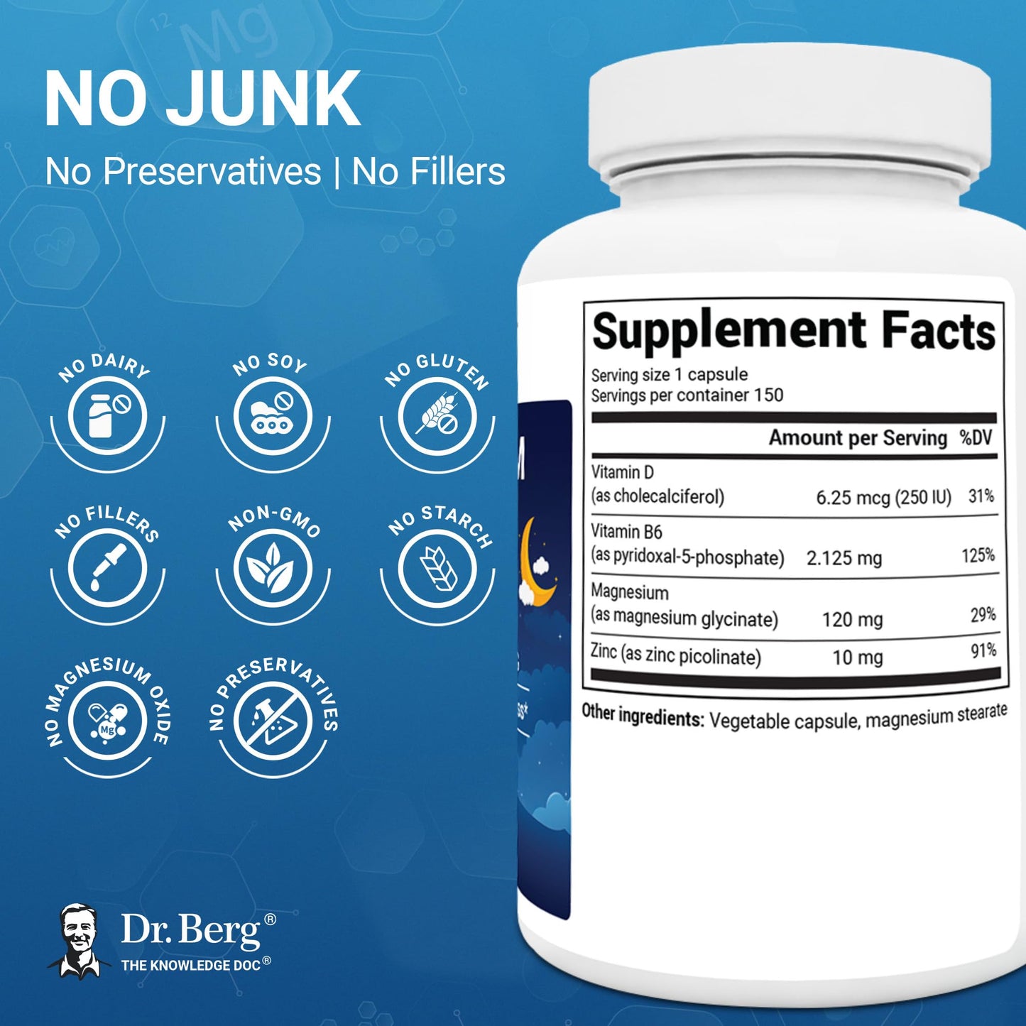 Dr. Berg Nutritionals Magnesium Glycinate Capsule, 150 Count