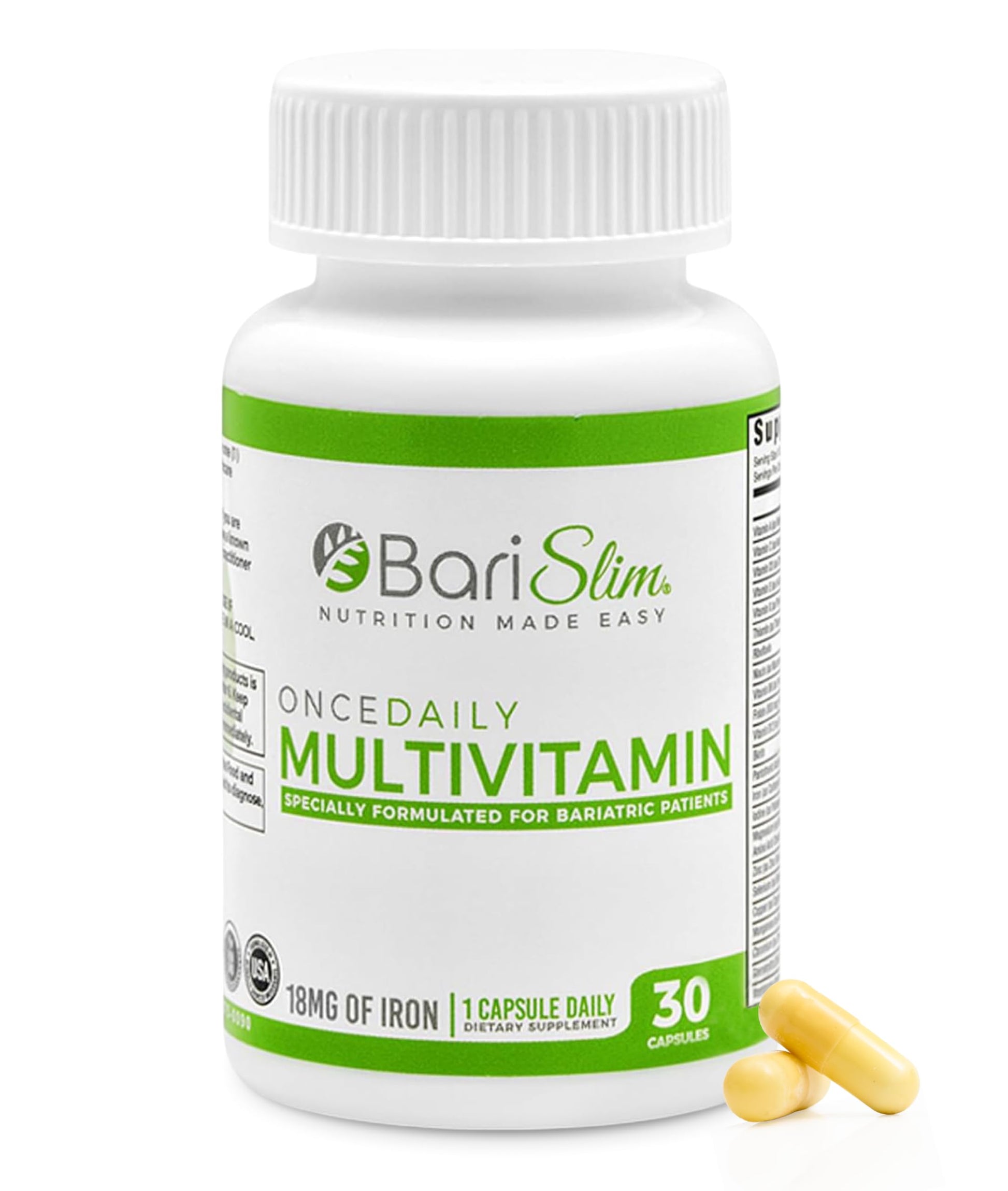 BariSlim Once Daily Bariatric Multivitamin Capsule, 30 Count