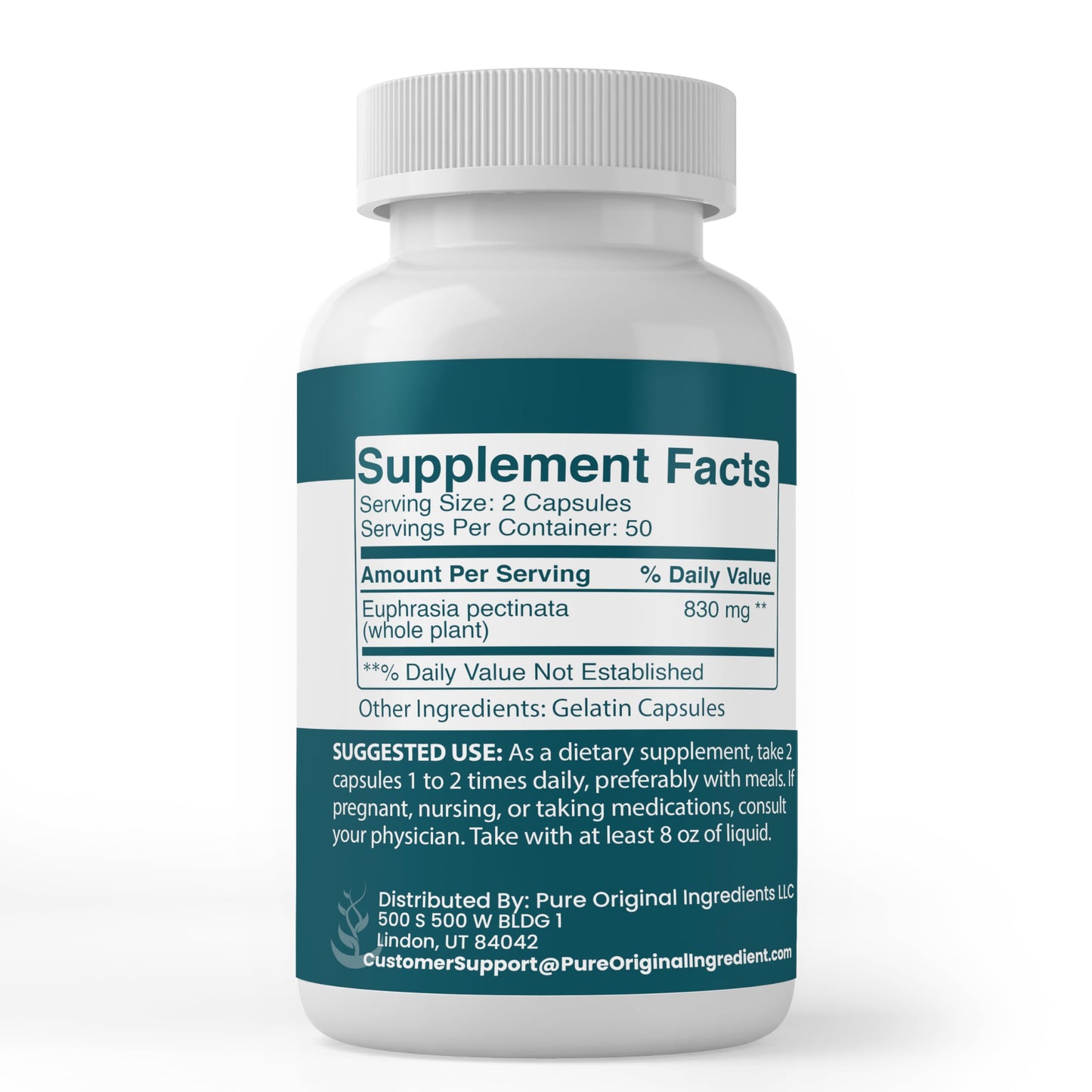 PURE ORIGINAL INGREDIENTS Eyebright Capsules, 100 Count