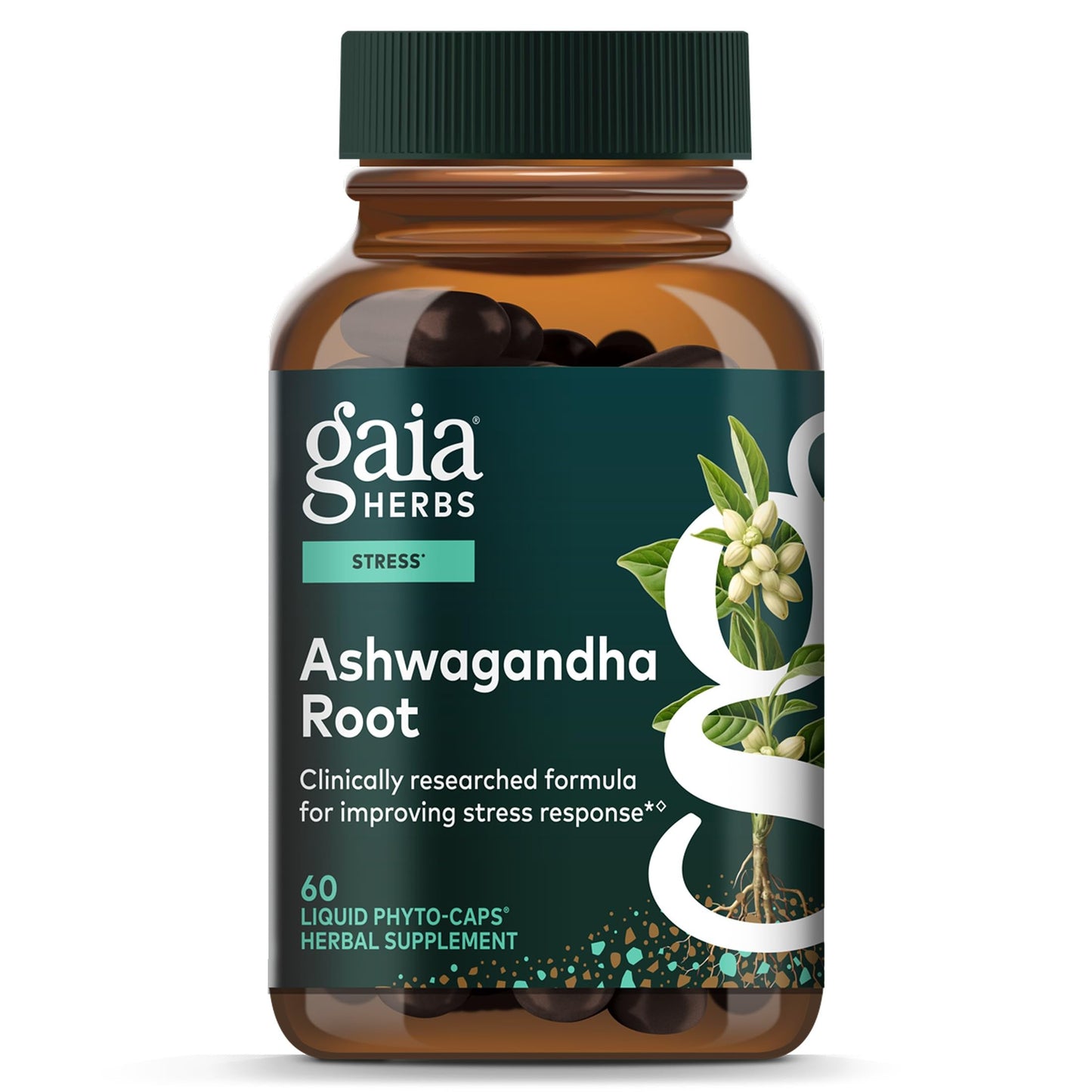 Gaia Herbs Ashwagandha Root 350 mg Capsules, 60 Count
