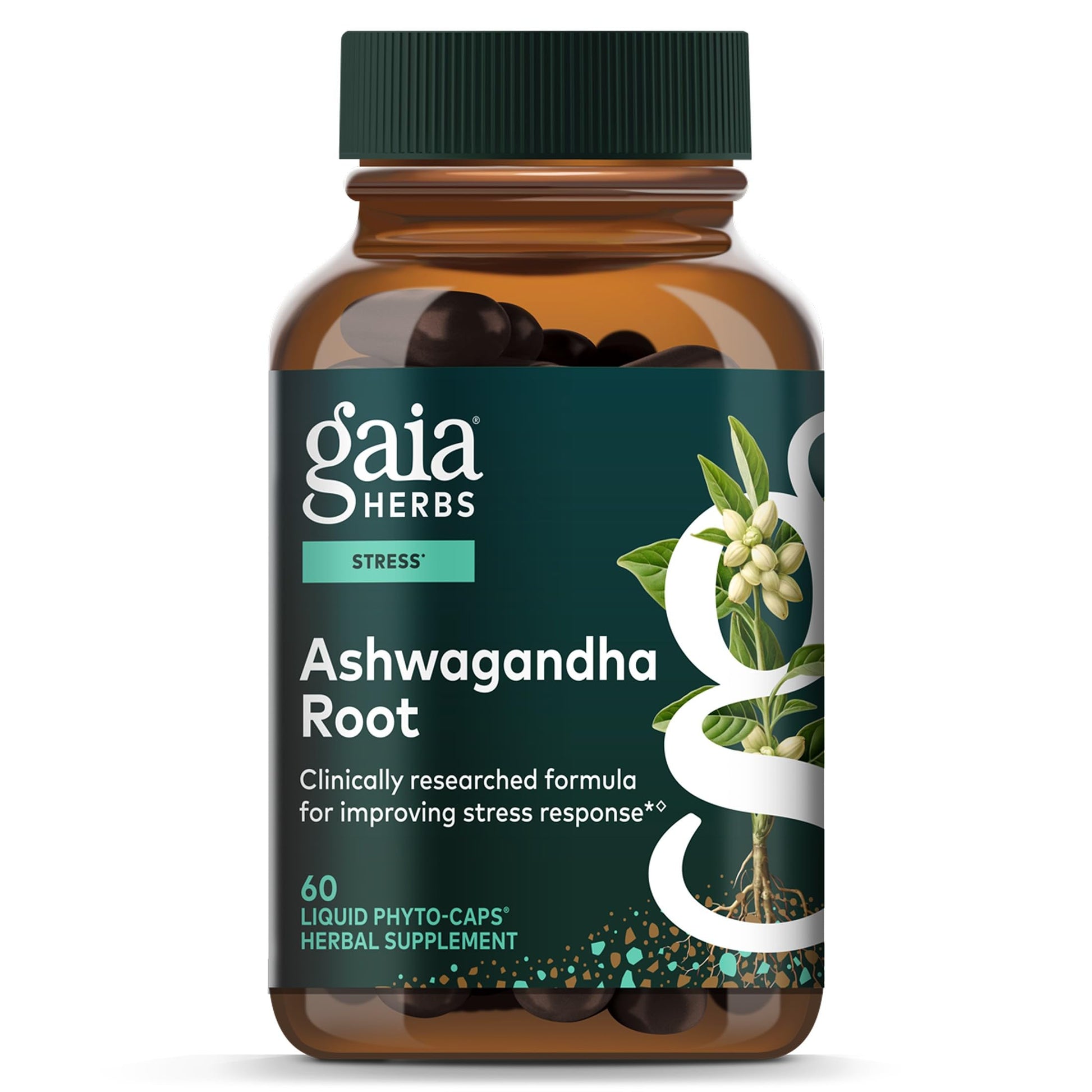 Gaia Herbs Ashwagandha Root 350 mg Capsules, 60 Count