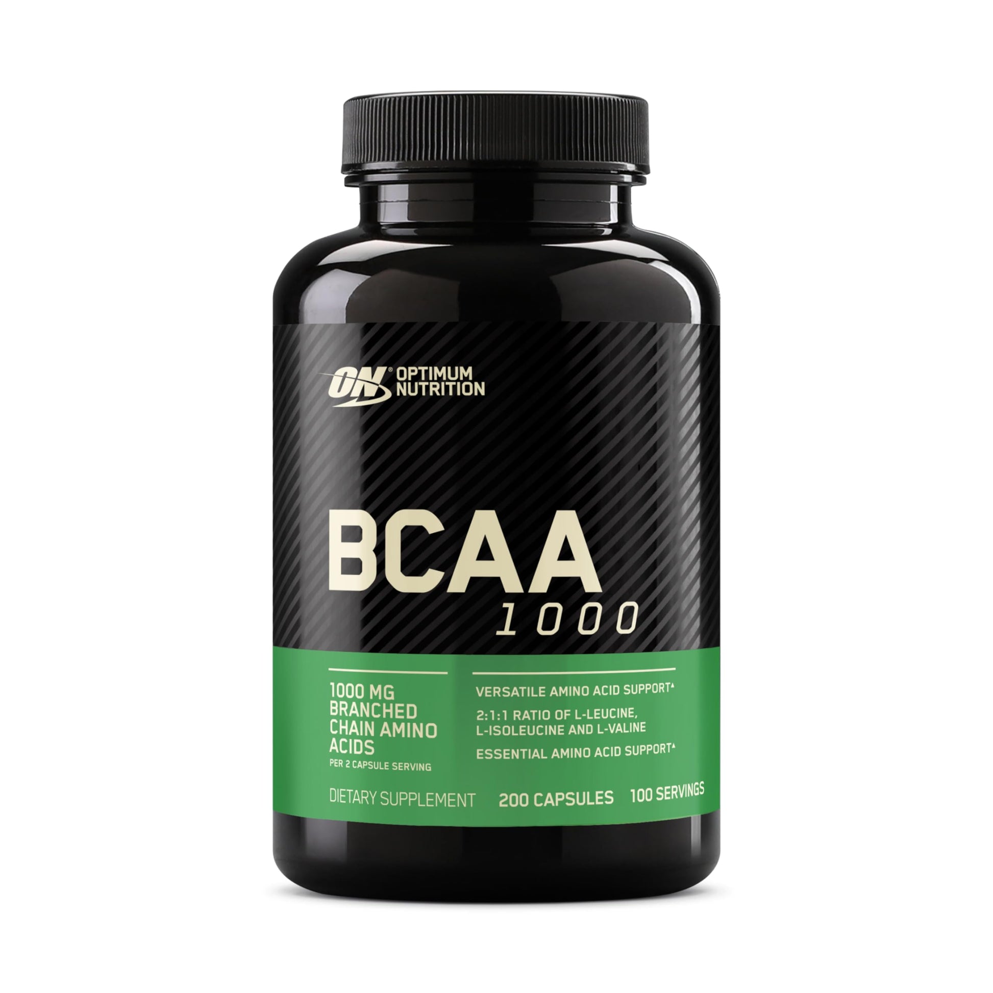 Optimum Nutrition Instantized BCAA Branched Chain Essential Amino Acids Capsules, 200 Count