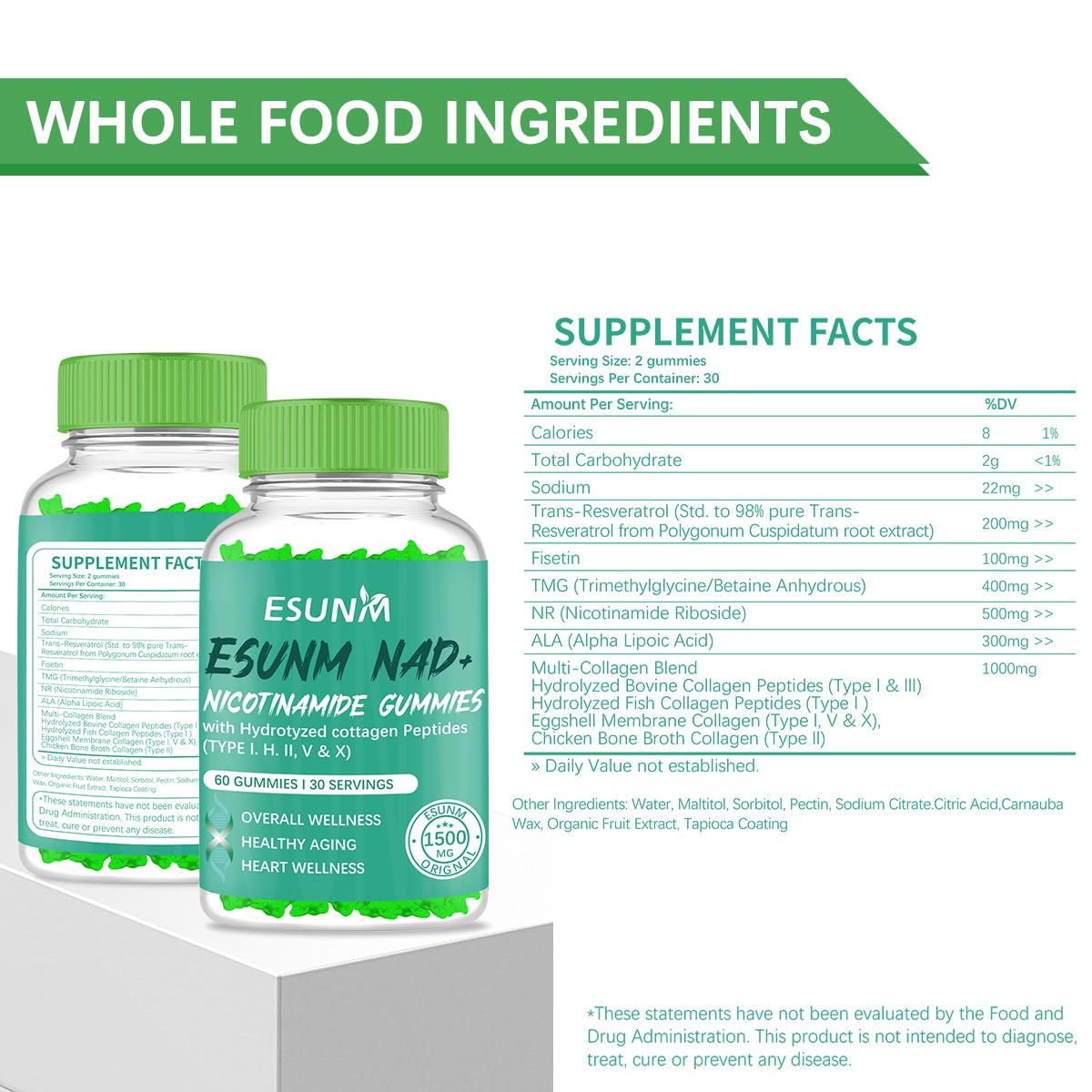 ESUNM Nicotinamide Riboside Capsule 60 Count