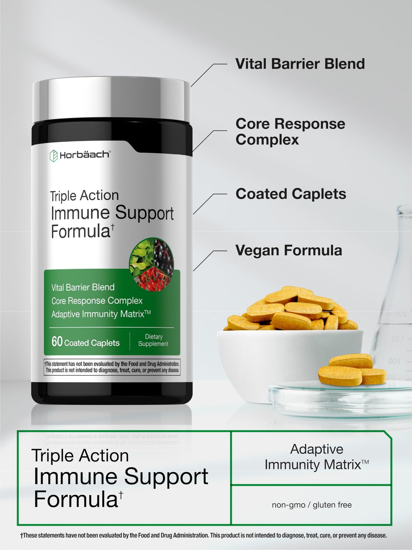 Horbäach Immune Support Supplement Caplets 60