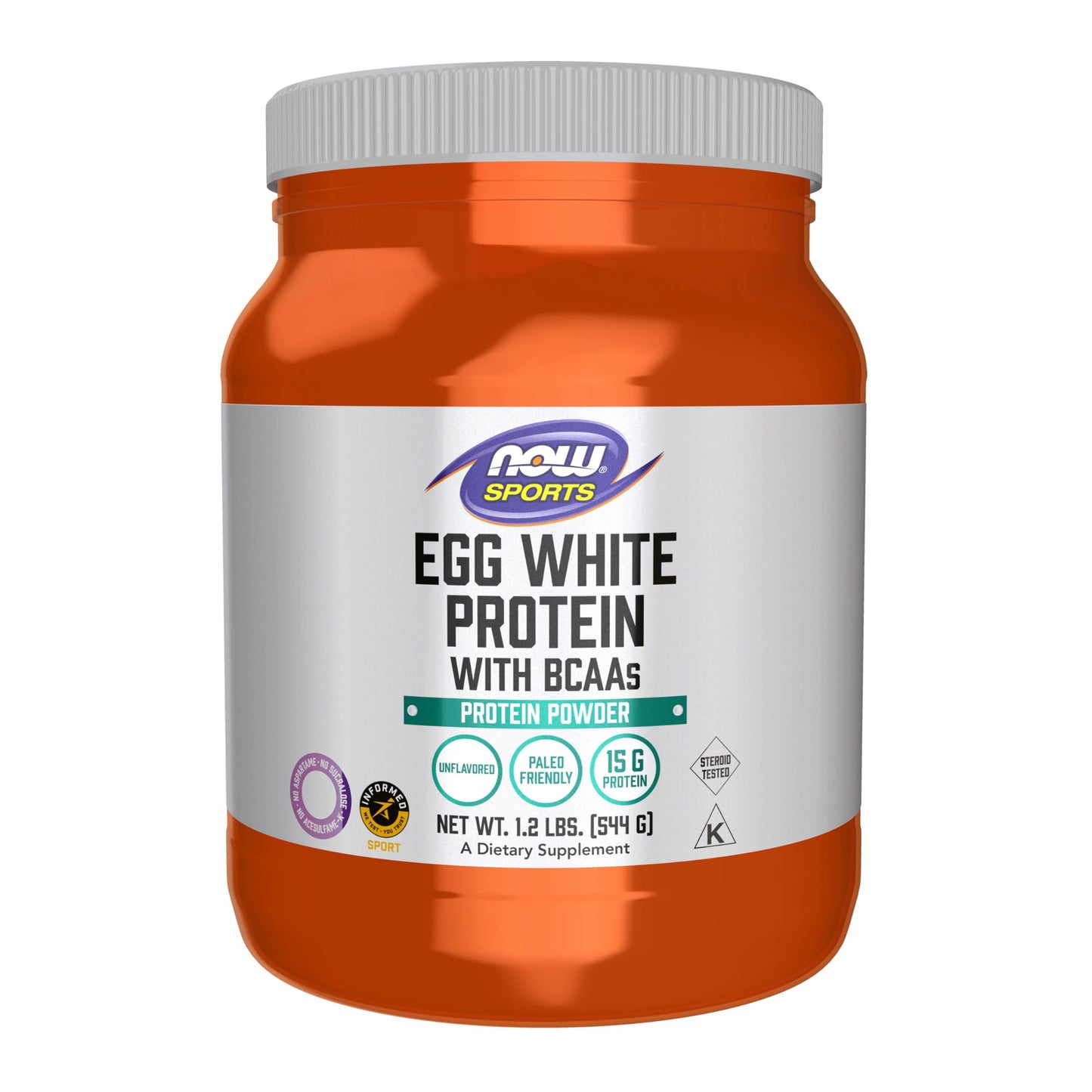 NOW Foods Egg White Protein Powder, 1.2-Pound