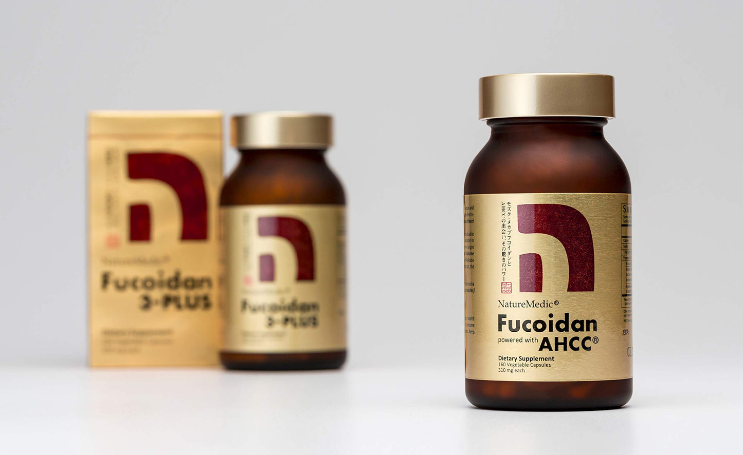 NatureMedic Fucoidan Powered with AHCC Brown Seaweed Immunity Supplement with High Purity Mekabu Mozuku Agaricus Capsules 1760