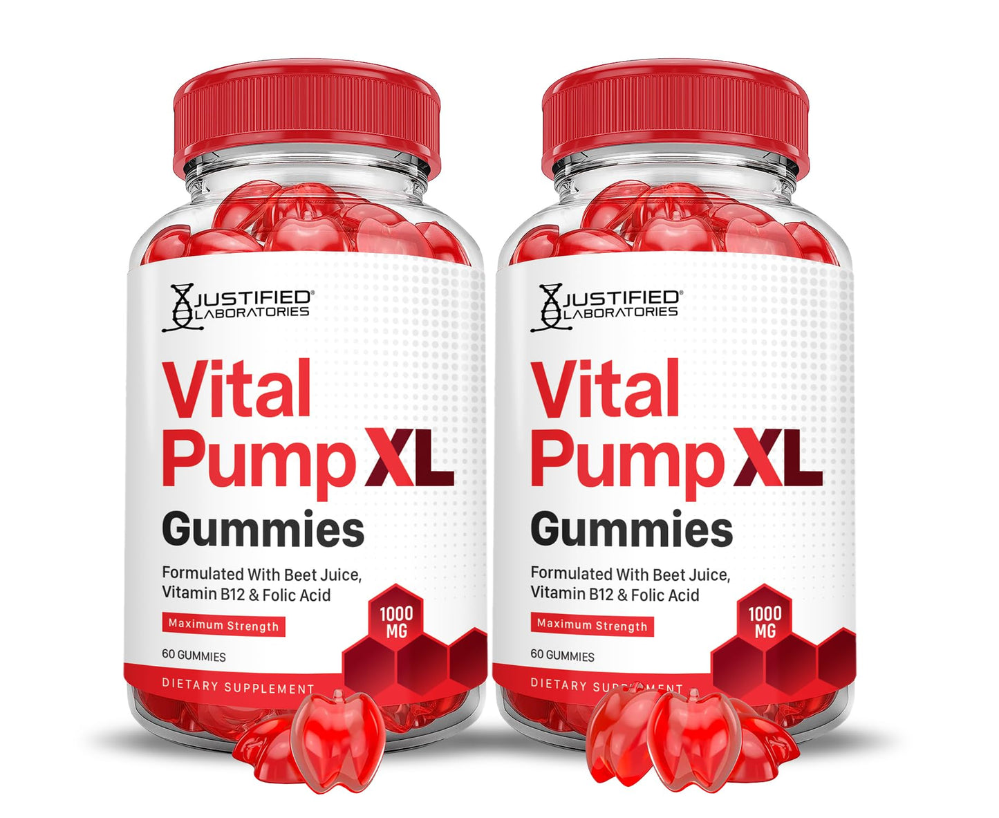 Justified Laboratories Vital Pump XL Performance Gummies 1000MG Advanced Formula Vital PumpXL, 120 Gummies