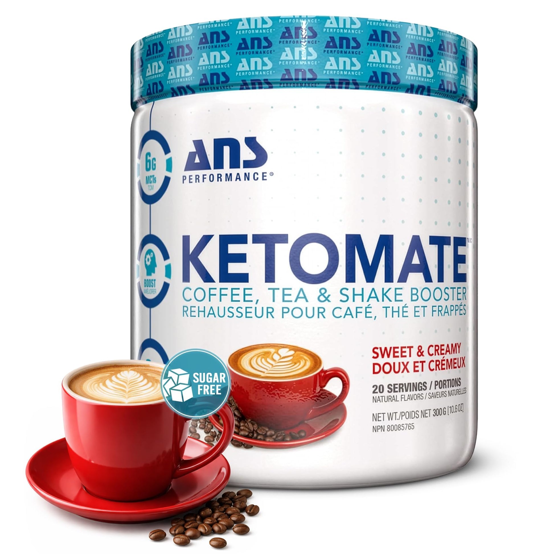 ANS Performance Ketomate Coffee Creamer with MCT Oil Powder, 10.6 oz