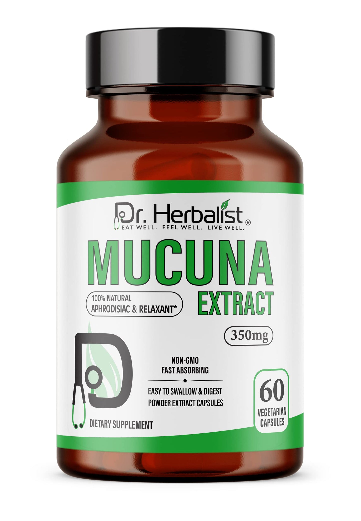 Dr. HERBALIST Mucuna Pruriens Extract 350mg Capsules 60 Count