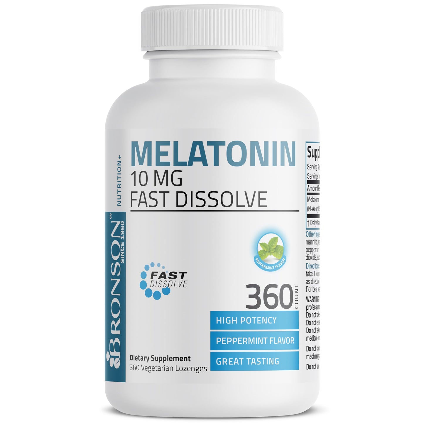 Bronson Melatonin 10 mg Fast Dissolve Peppermint Tablets, 360 Tablets