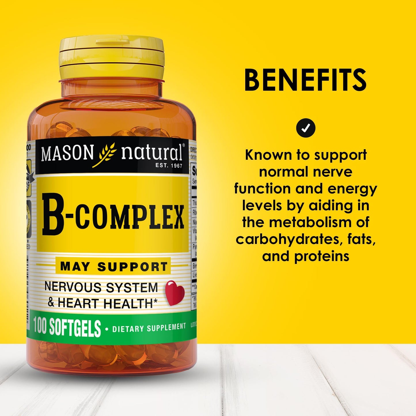 Mason Natural Vitamin B Complex 300 Softgels
