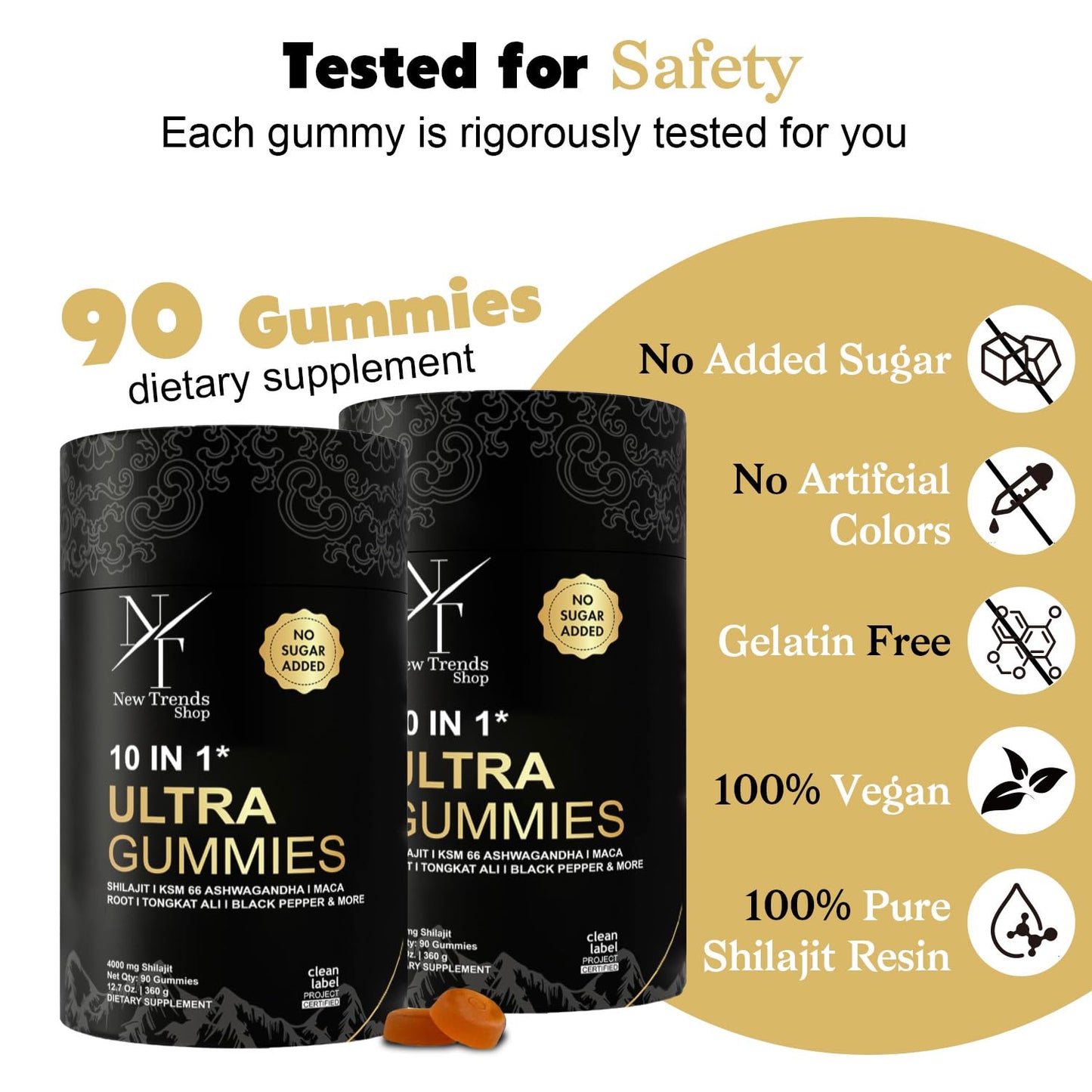 New Trends Shop Shilajit Gummies Gummy 90 Count