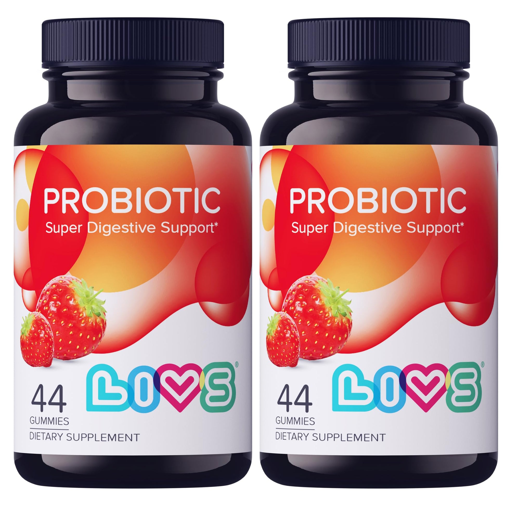 LIVS Probiotic Gummies for Women and Men – 5 Billion CFUs Bacillus Coagulans for Digestive Gut Health, Mood Support & Immune Boost, Pack of 2