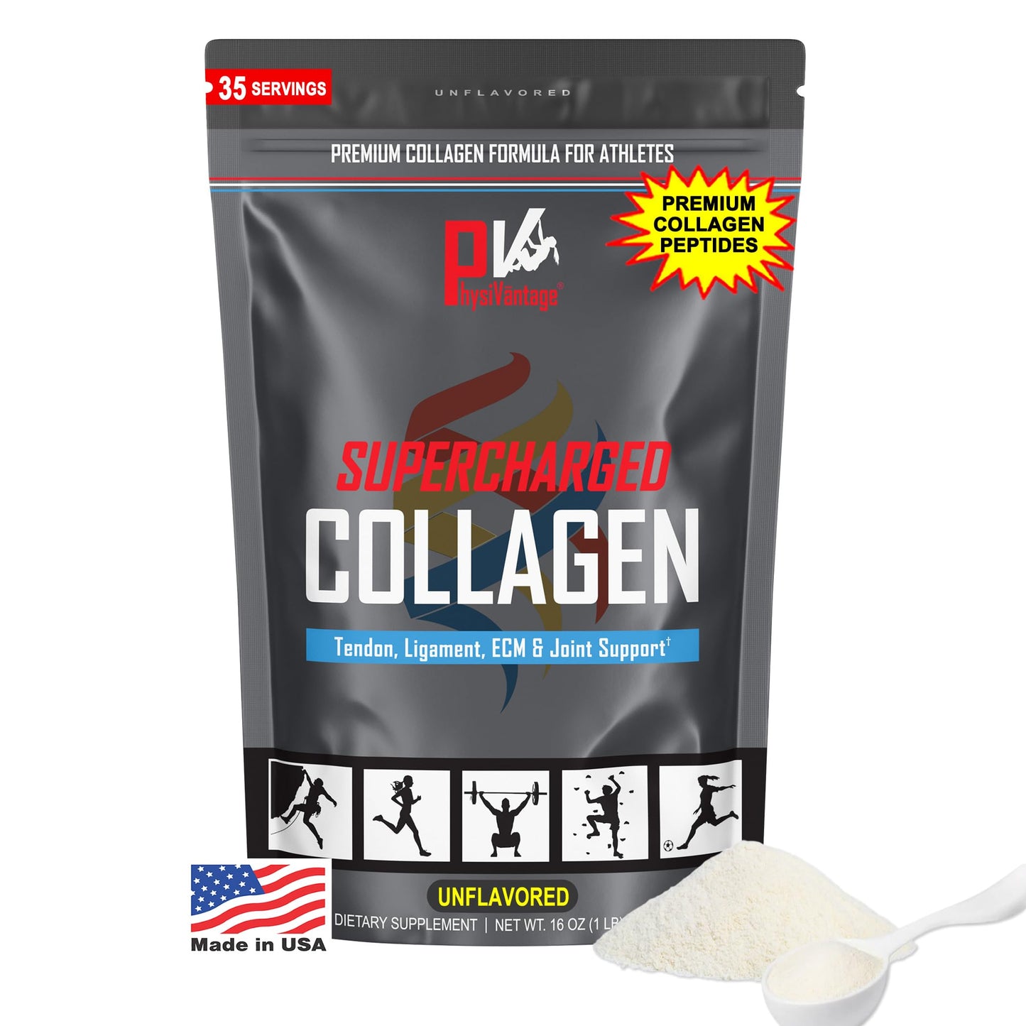 PhysiVantage Supercharged Collagen Peptides Powder 16 oz