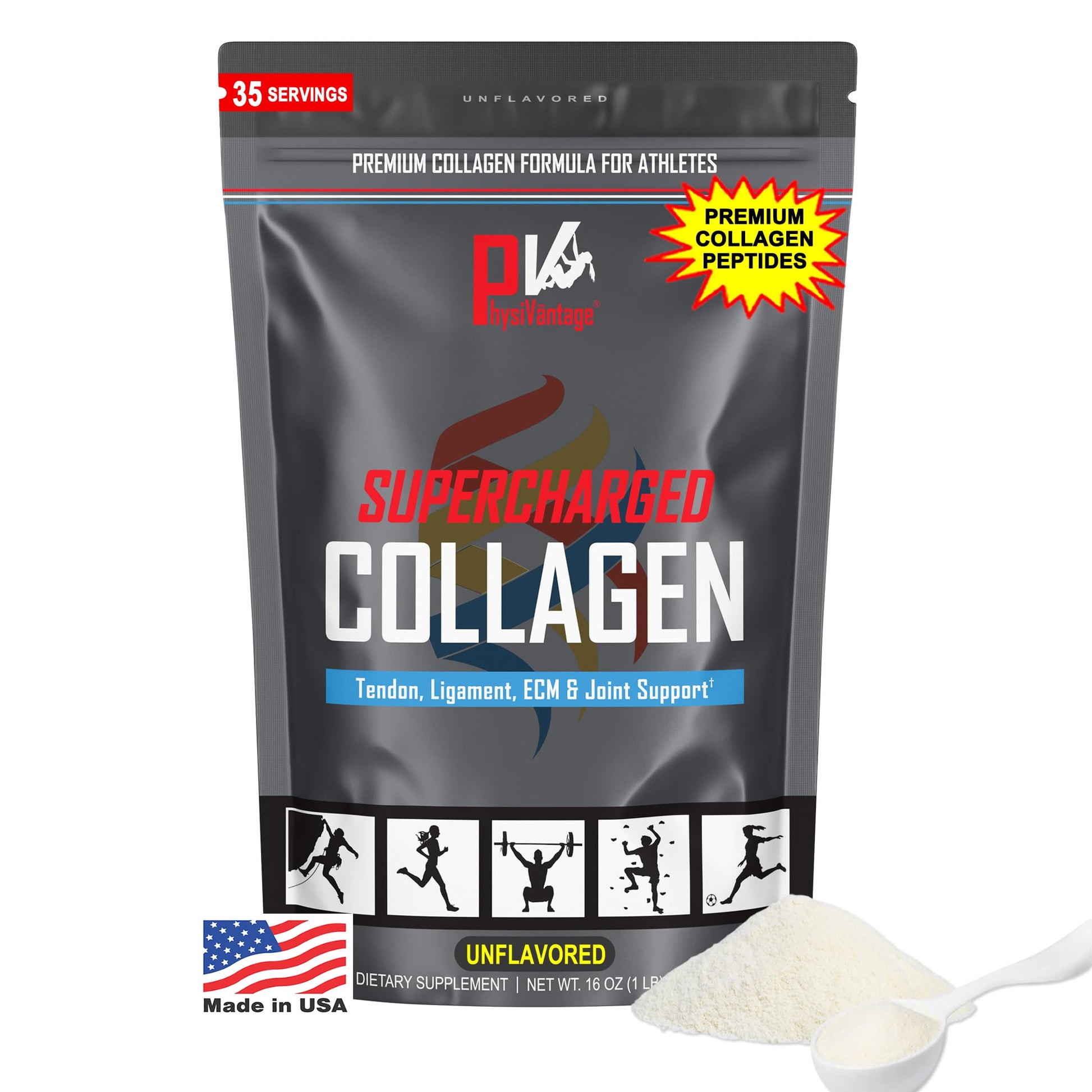 PhysiVantage Supercharged Collagen Peptides Powder 16 oz