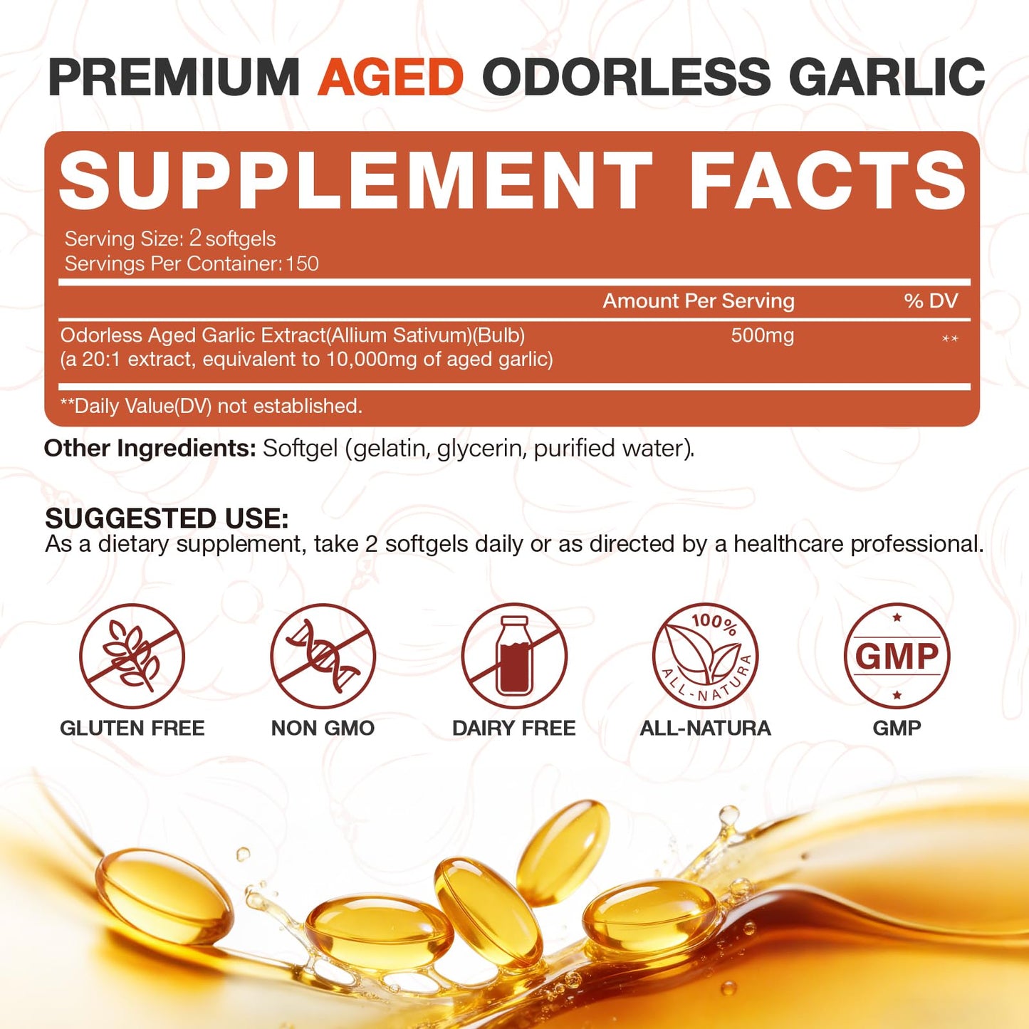 LUCKCHAN Aged Garlic Extract Softgels, 300 Count