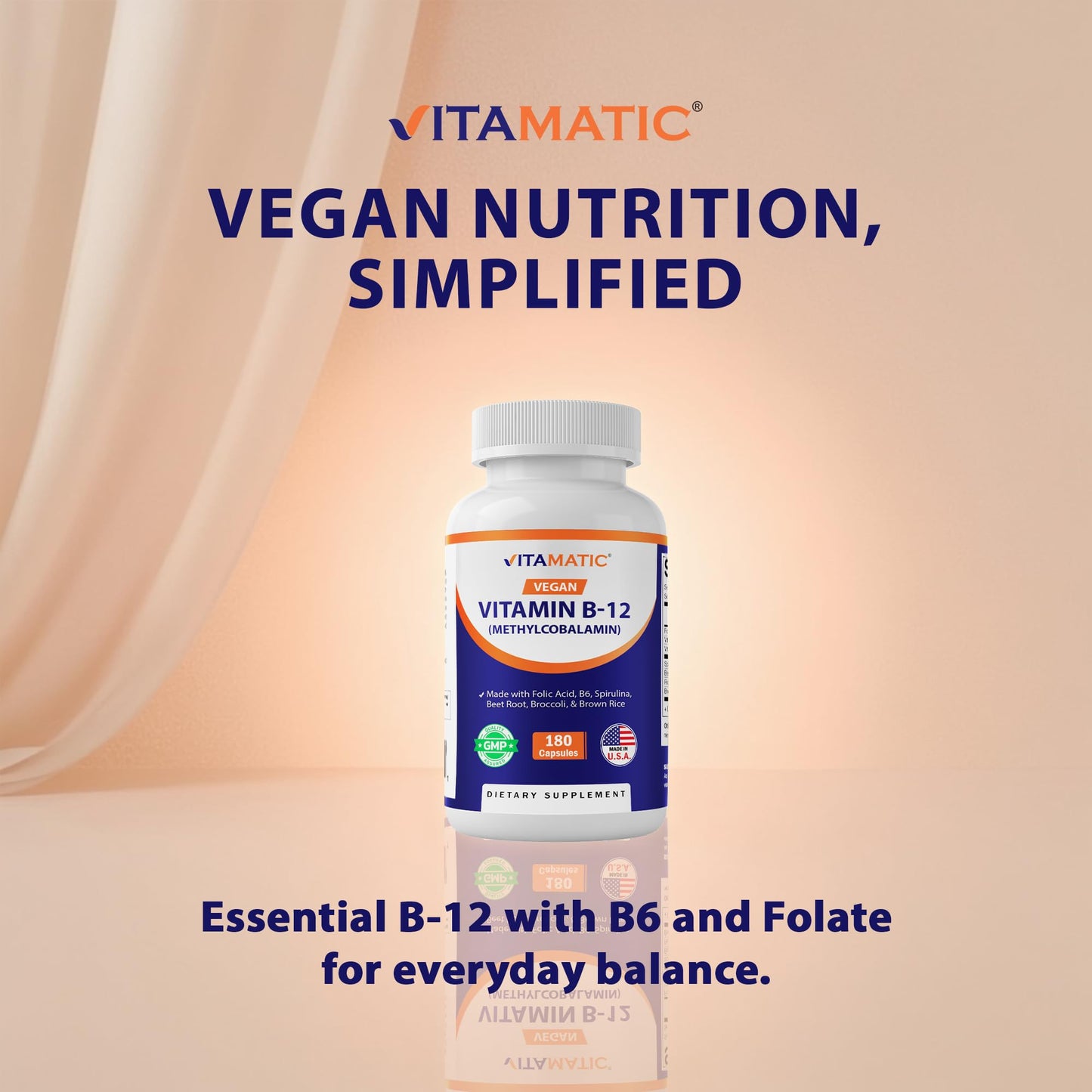 Vitamatic Vegan B12 1000 mcg Capsule, 180 Count