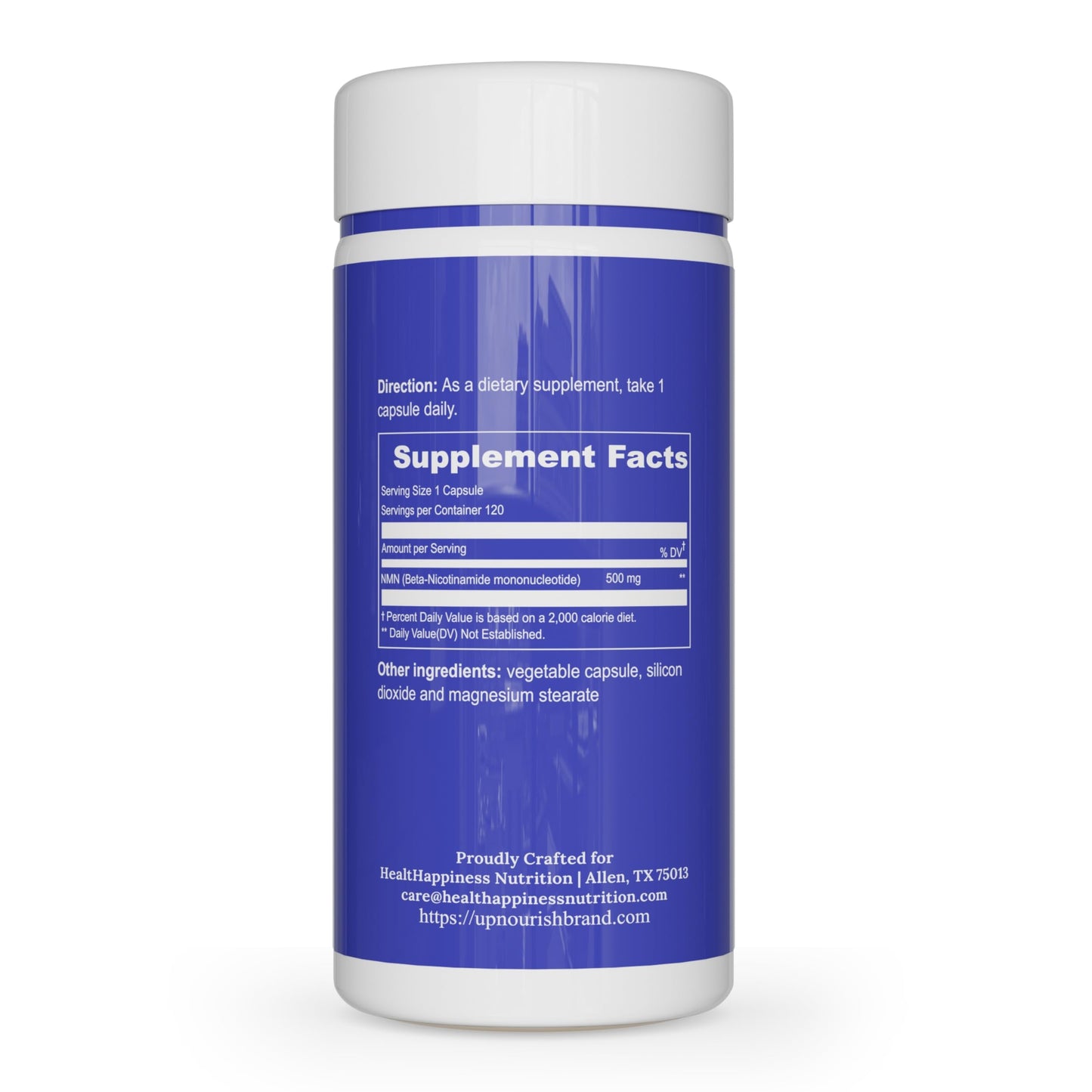 UpNourish NMN 500mg Capsule, 120 Count