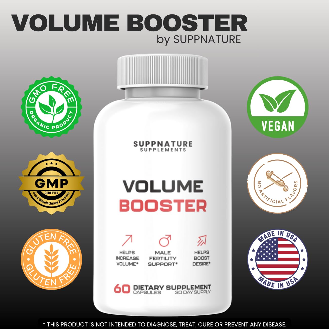 SuppNature Volume Booster for Men Tablet, 60 Tablets