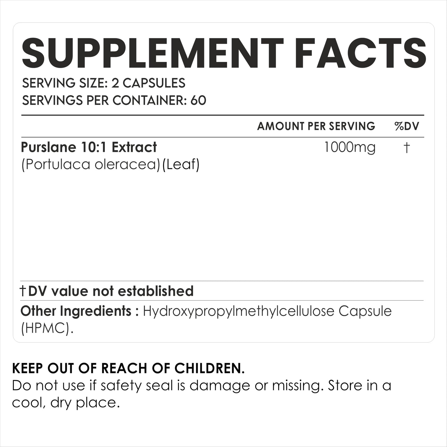 AMALTH Purslane Capsules 120 Count