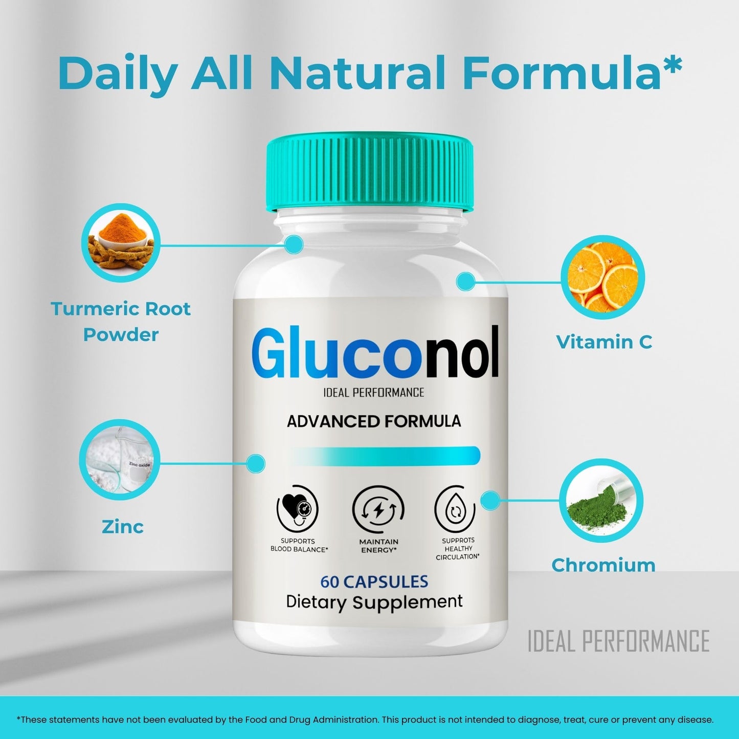 IDEAL PERFORMANCE Gluconol Capsules, 120 Capsules