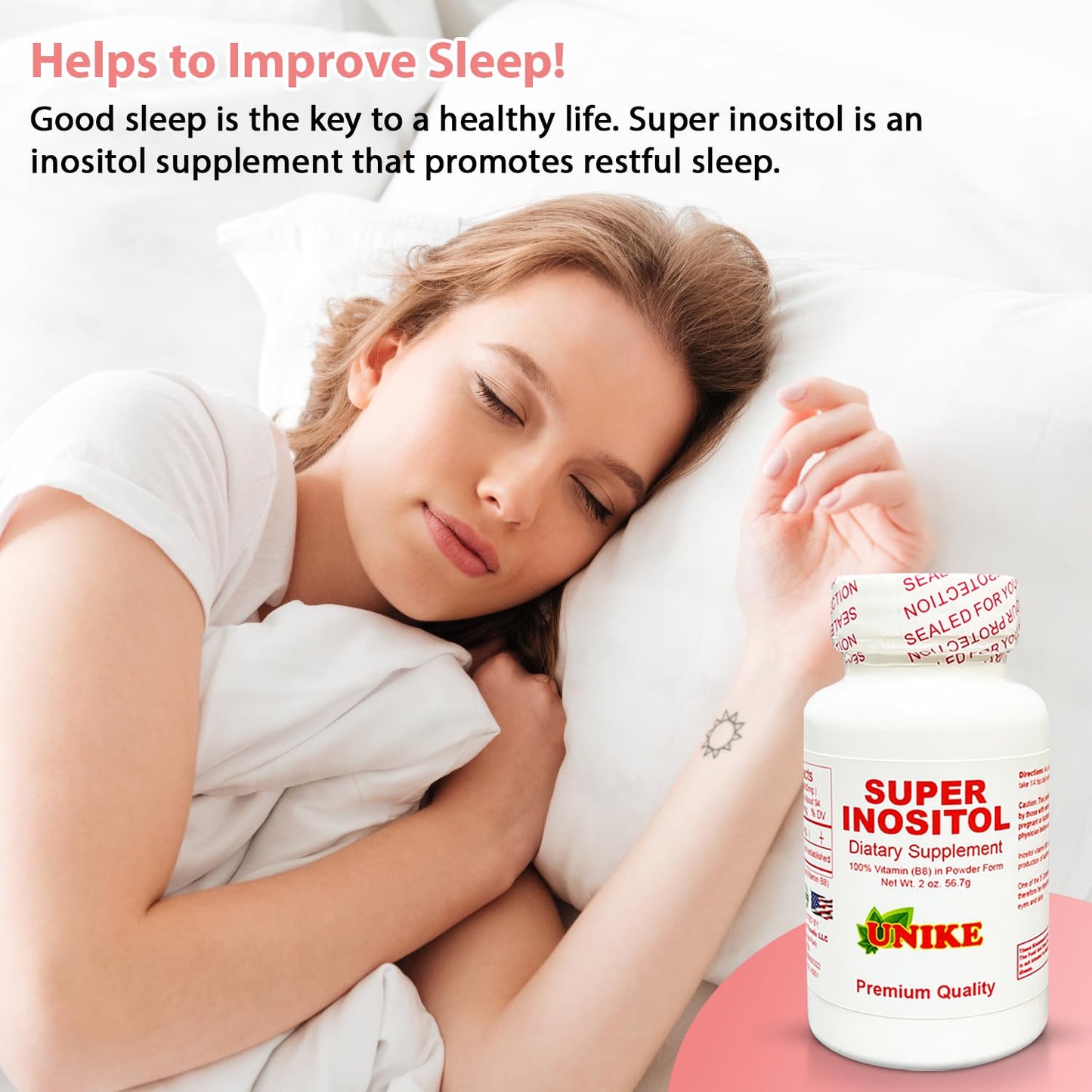 Unike Nutra Super Inositol Dietary Supplement Inositol (Vitamin B8) Powder, 48
