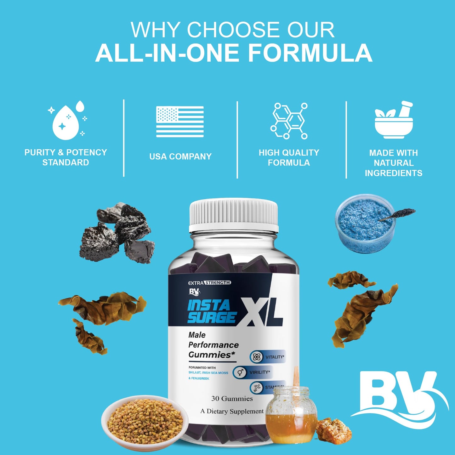 BLUE VIBE Insta Surge XL Gummies 150 Gummies