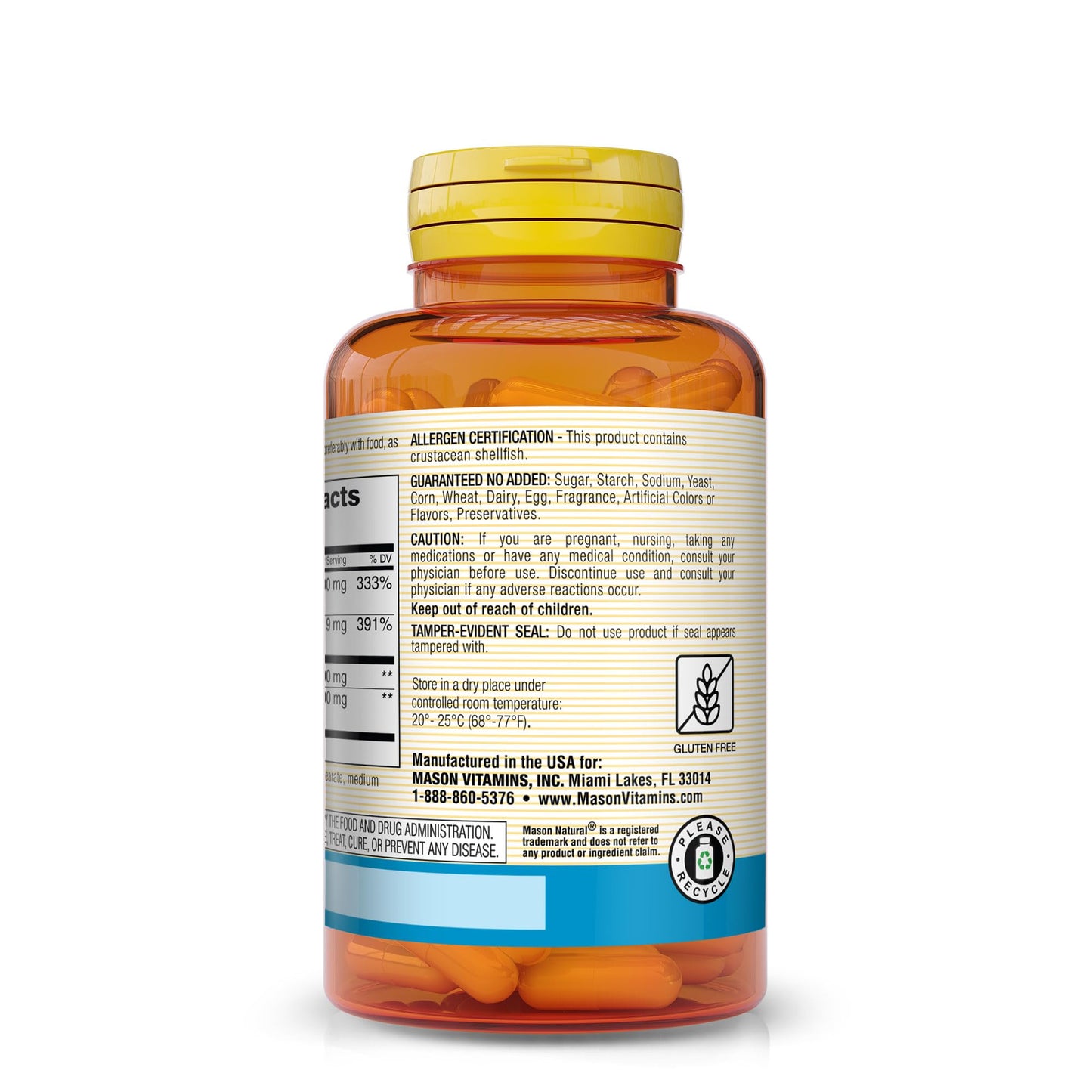 MASON NATURAL Glucosamine Complex Plus MSM with Vitamin C Capsules, 180 Capsules