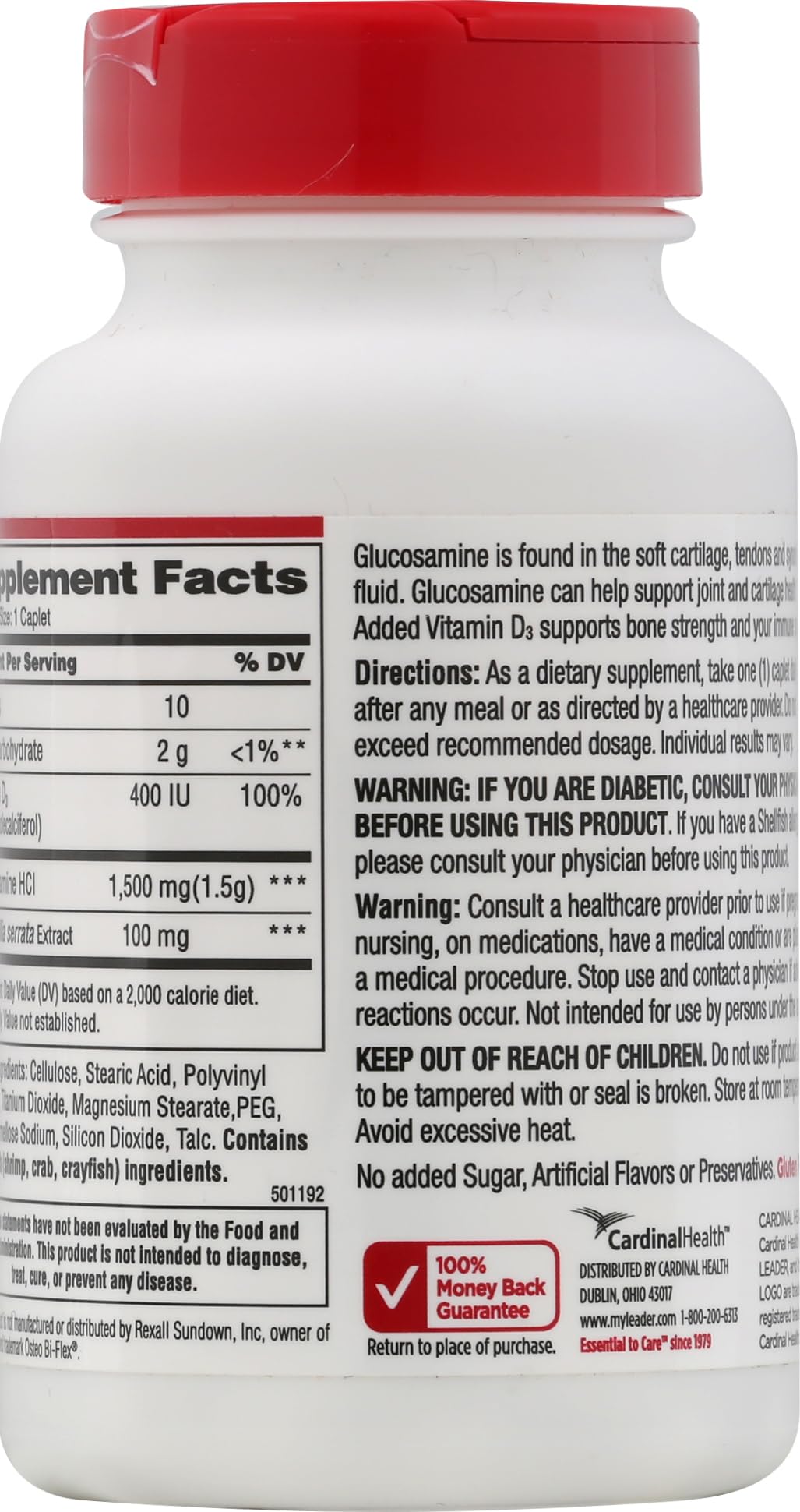 Leader Glucosamine with Vitamin D Caplets 120