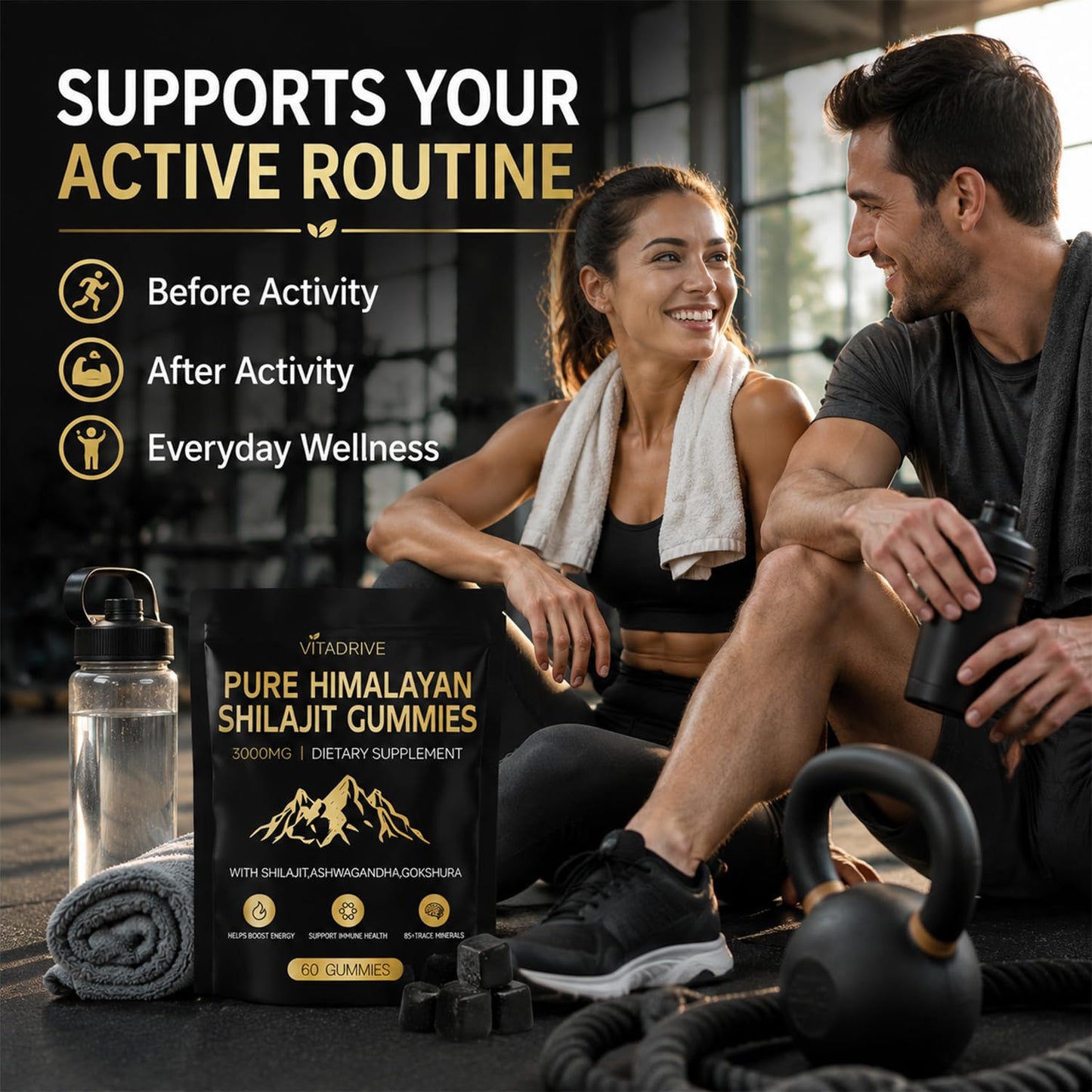 Vitadrive Himalayan Natural Shilajit Gummies 60 Count