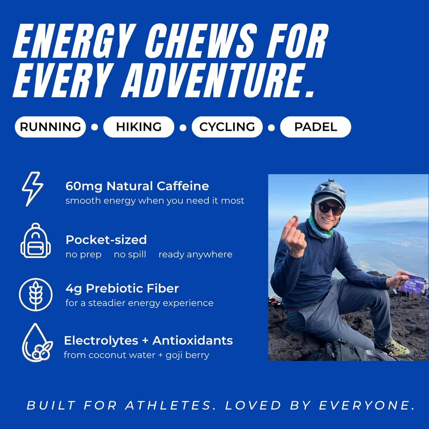 OKU Energy Gummies with 60mg of Caffeine, Clean Energy Chews, Variety Pack, Pack of 8