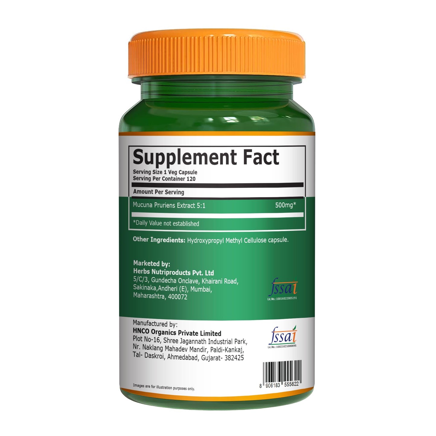 Pure Nutrition Natural Treasures Mucuna Pruriens 500 mg 5:1 Extract Capsule, 120 Count