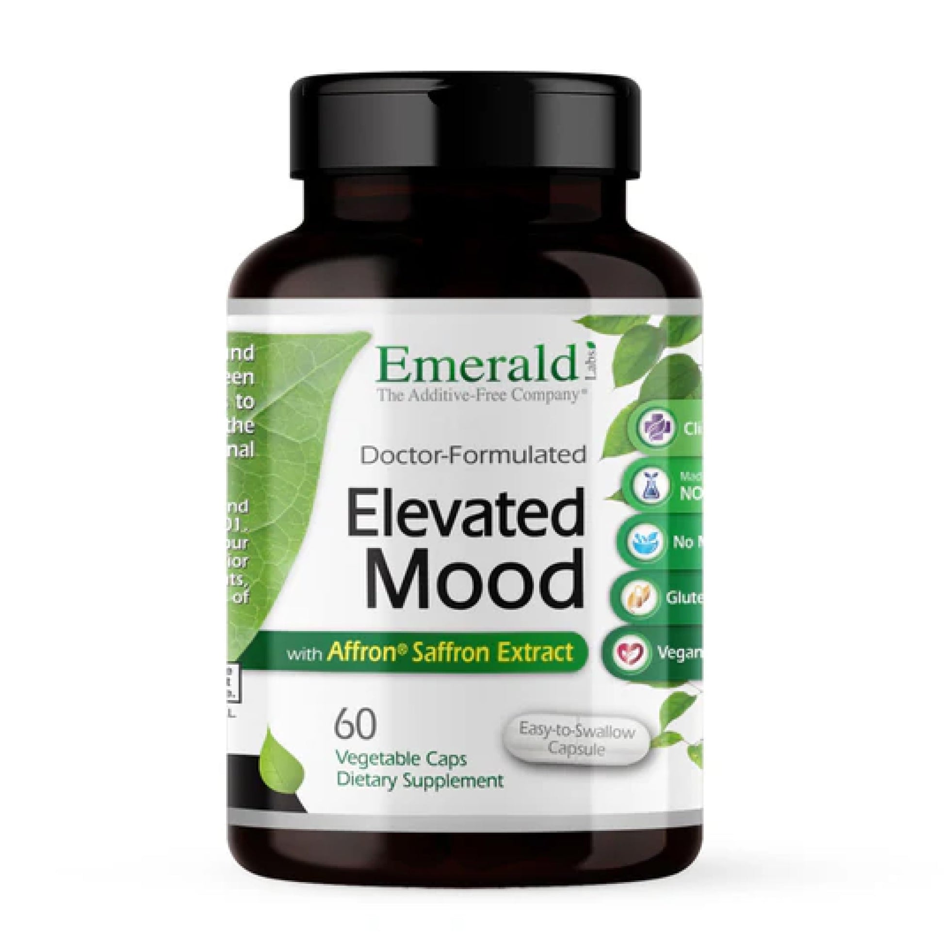 Emerald Labs Elevated Mood Stress Management Supplement with Sensoril Ashwagandha Extract & Affron Saffron Extract, 60 Capsules