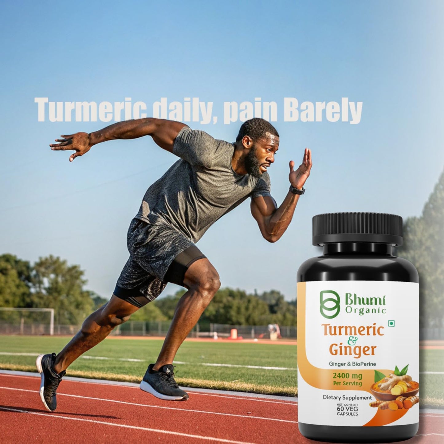 Bhumi Organic Turmeric Curcumin + Ginger Capsules 90 Count