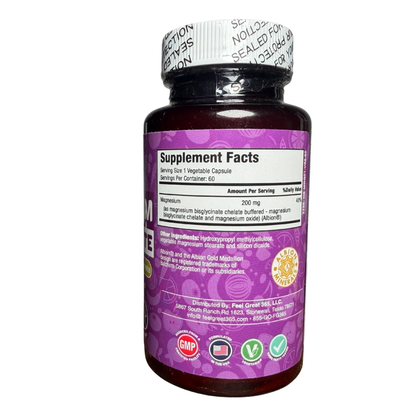 The Feel Great Vitamin Company Feel Great Magnesium Bisglycinate Capsules, 60 Count