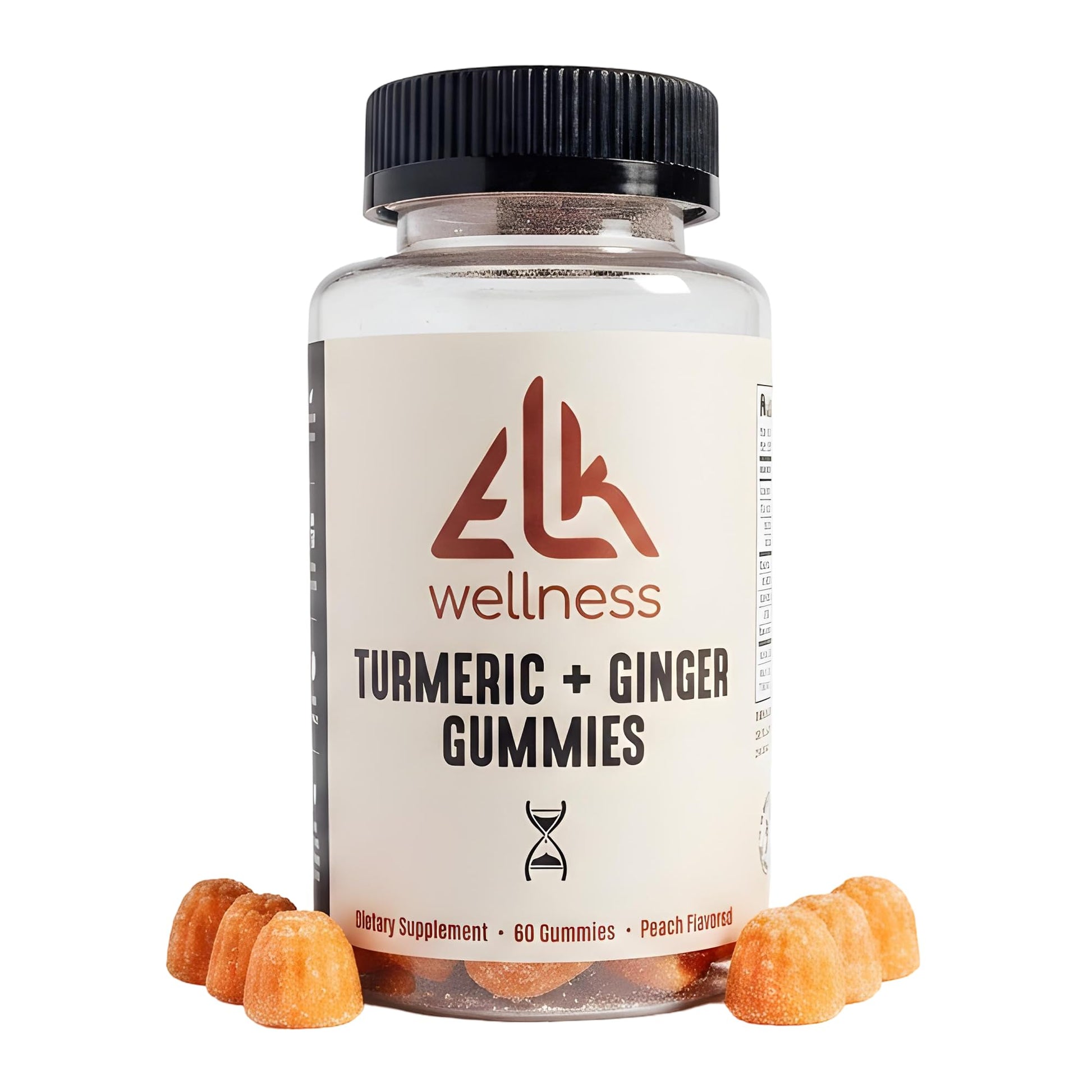 ELK Wellness Turmeric + Ginger Gummies with Black Pepper Gummies, 60 Count